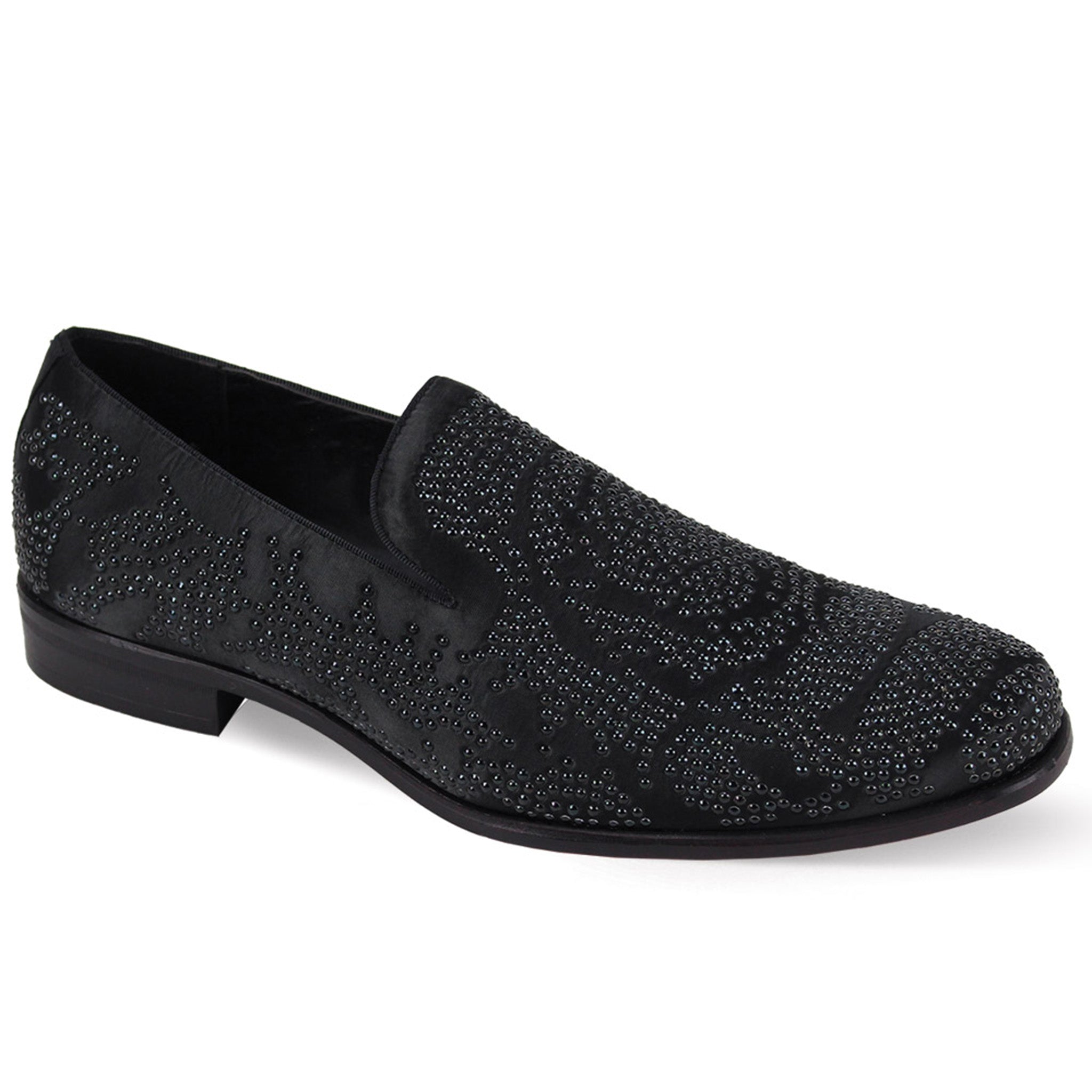 Loafers Studded Slip Ons Black Studded Fashion Loafers D&K SUIT