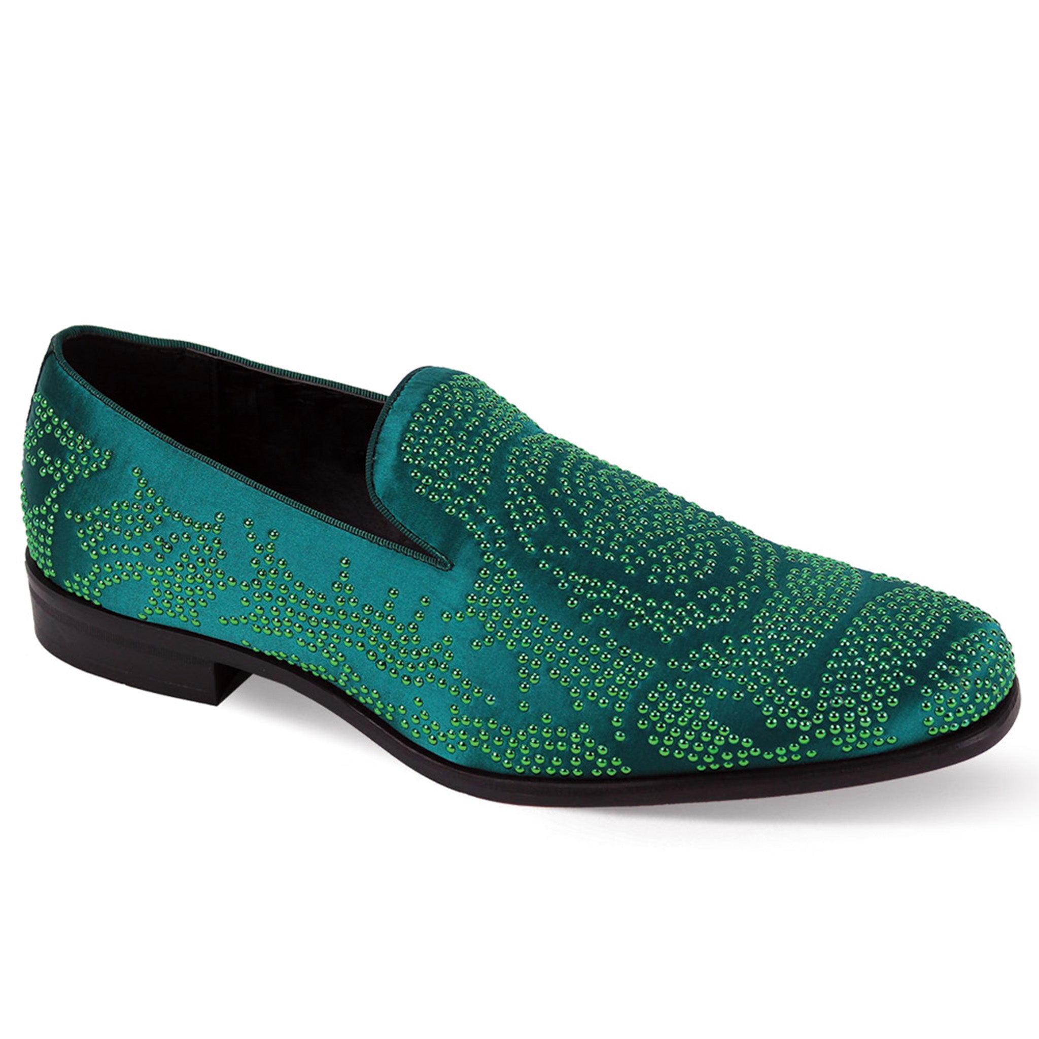 Green Studded Fashion Loafers Green Studded Fashion Loafers
