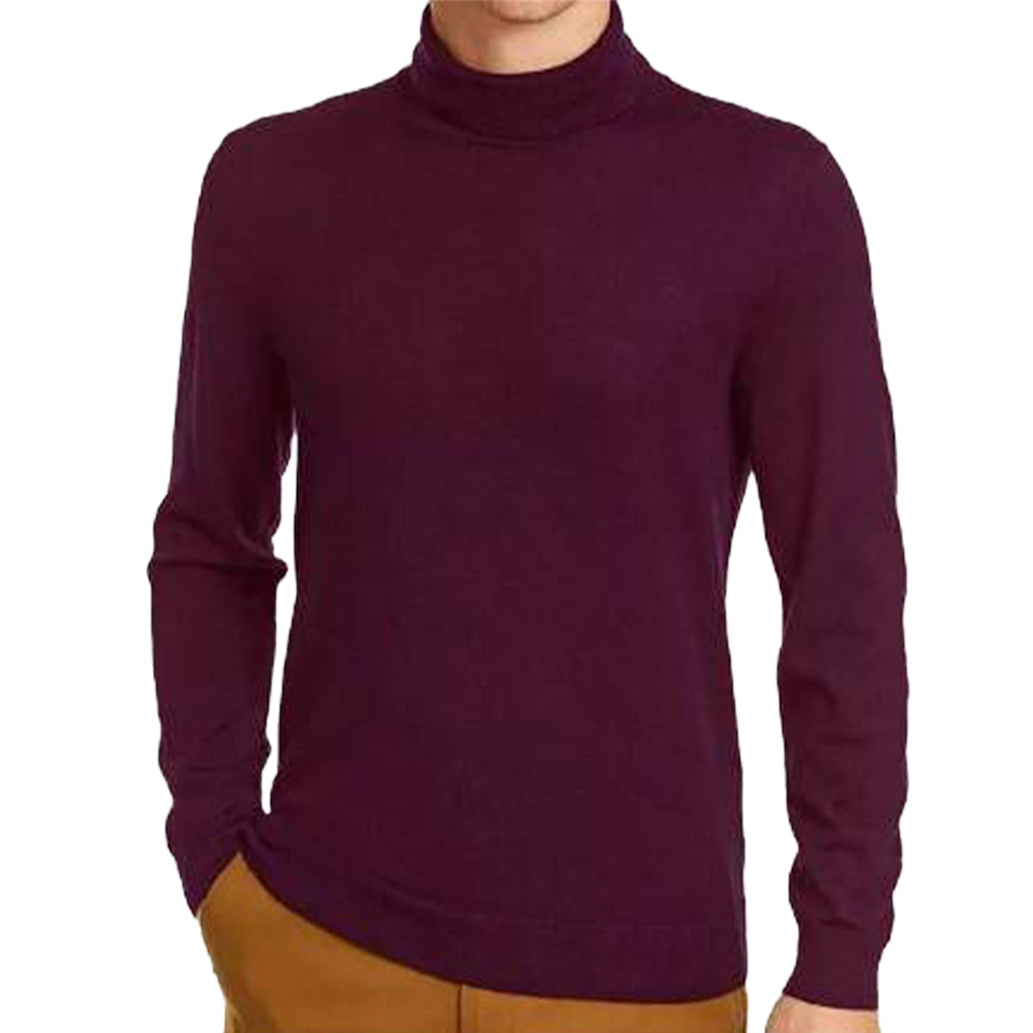 Men's Burgundy Turtle Neck Sweater