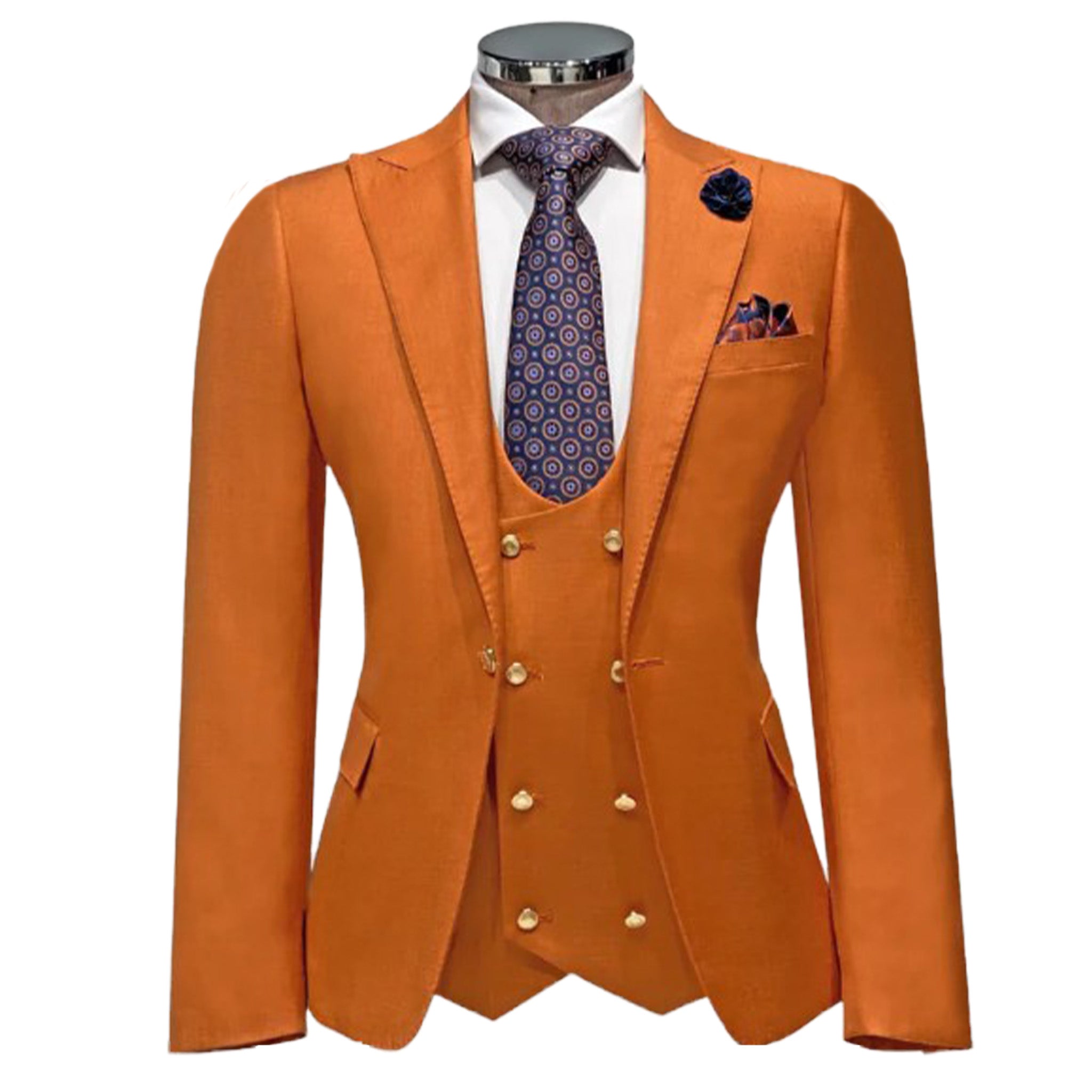 Unleash Your Style: Rust Slim Fit 3pc Suit | DNK Mobile Menswear USA Long / 38 Unleash Your Style: Rust Slim Fit 3pc Suit | DNK Mobile Menswear USA Long / 38