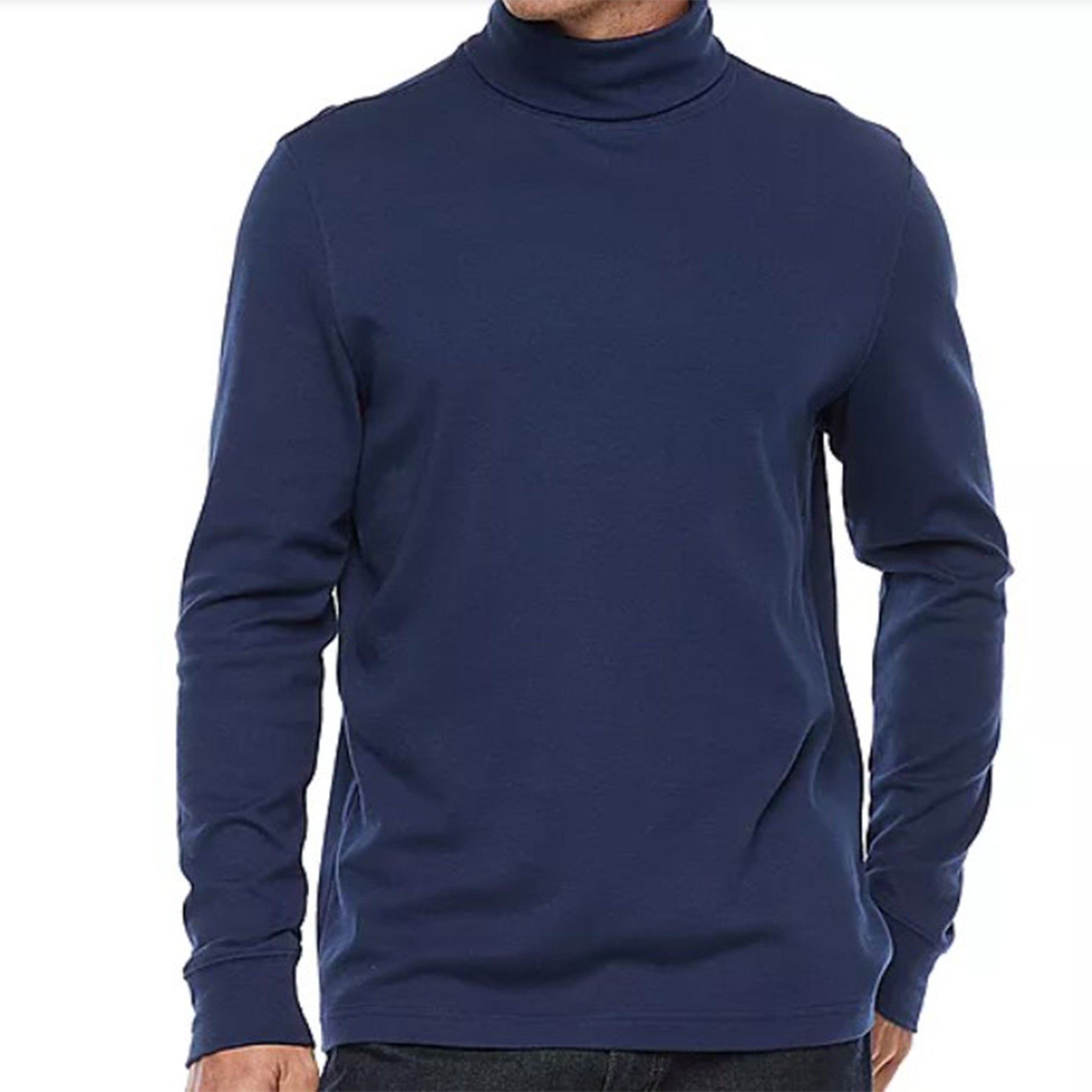 Men's Navy Turtle Neck Sweater - Main Image