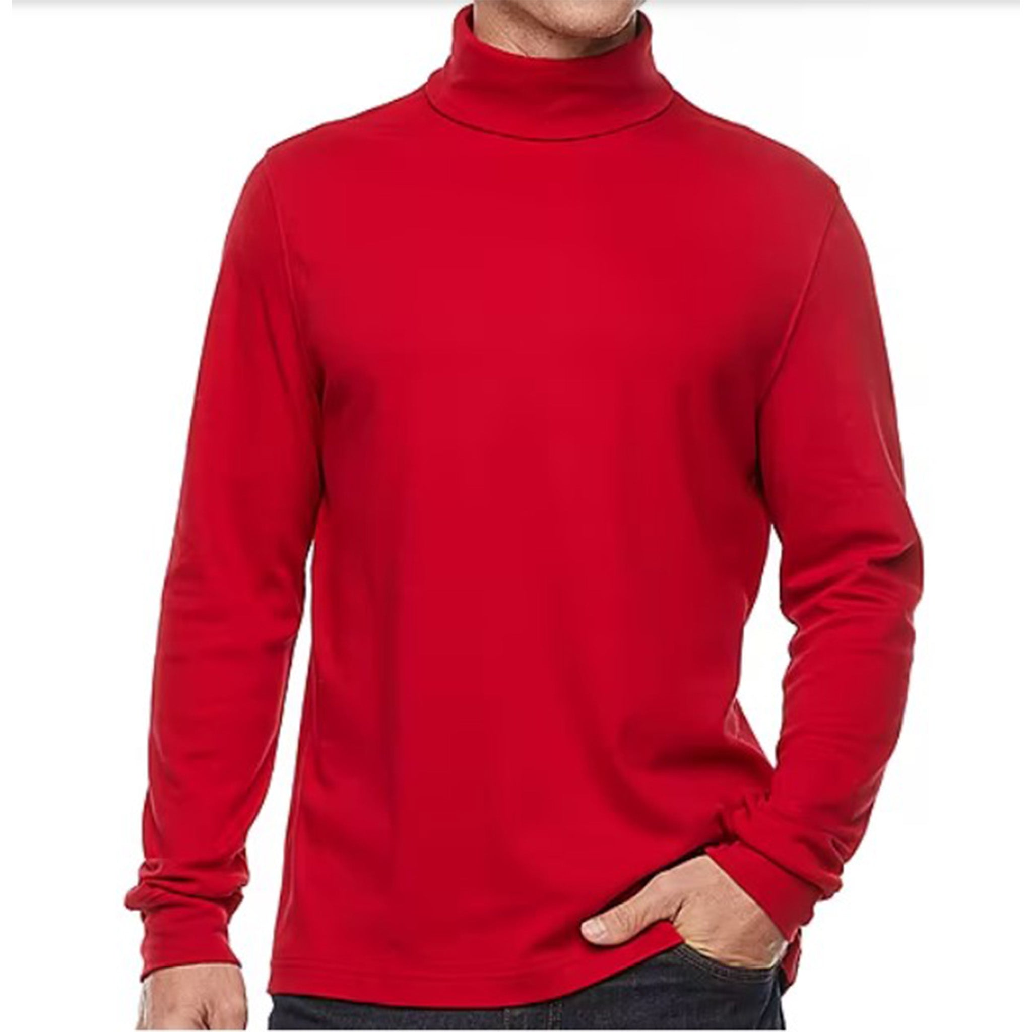 Men's Red Turtle Neck Sweater - Main Image