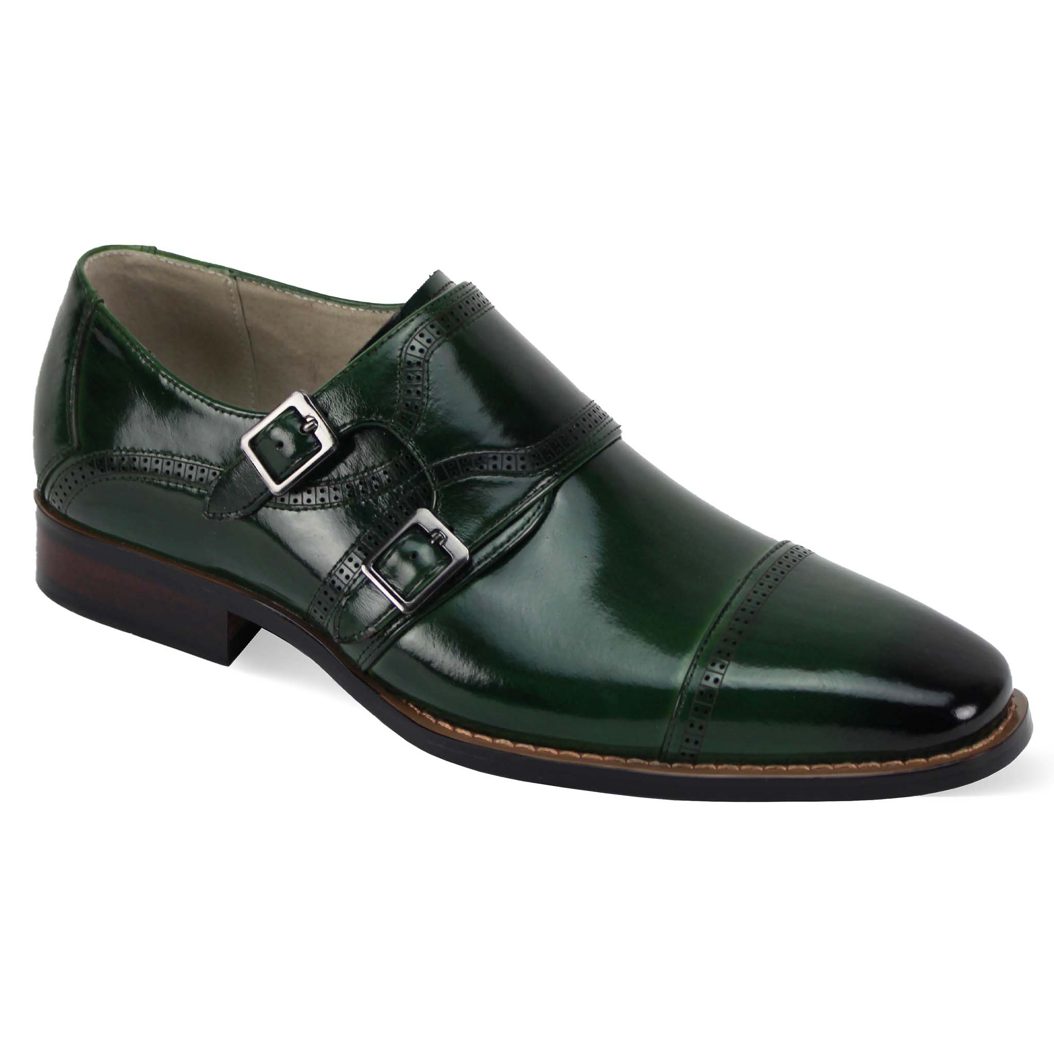 Giovani Green Leather Monk Strap Shoe | Distinctive Style for the Modern Gentleman D&K SUIT DISCOUNTERS Giovani Green Leather Monk Strap Shoe | Distinctive Style for the Modern Gentleman D&K SUIT DISCOUNTERS