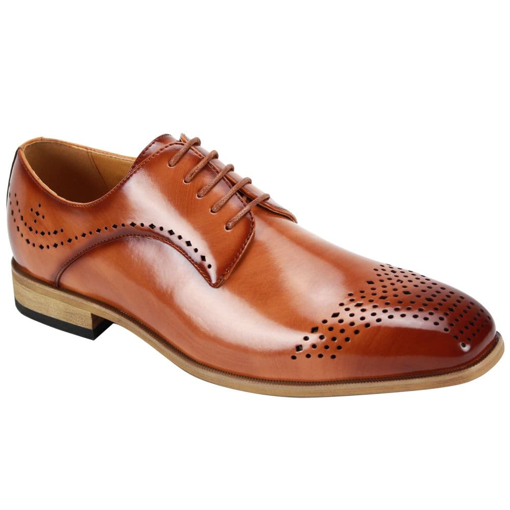 Sophisticated Style: Tan Perf Toe Oxford Dress Shoe