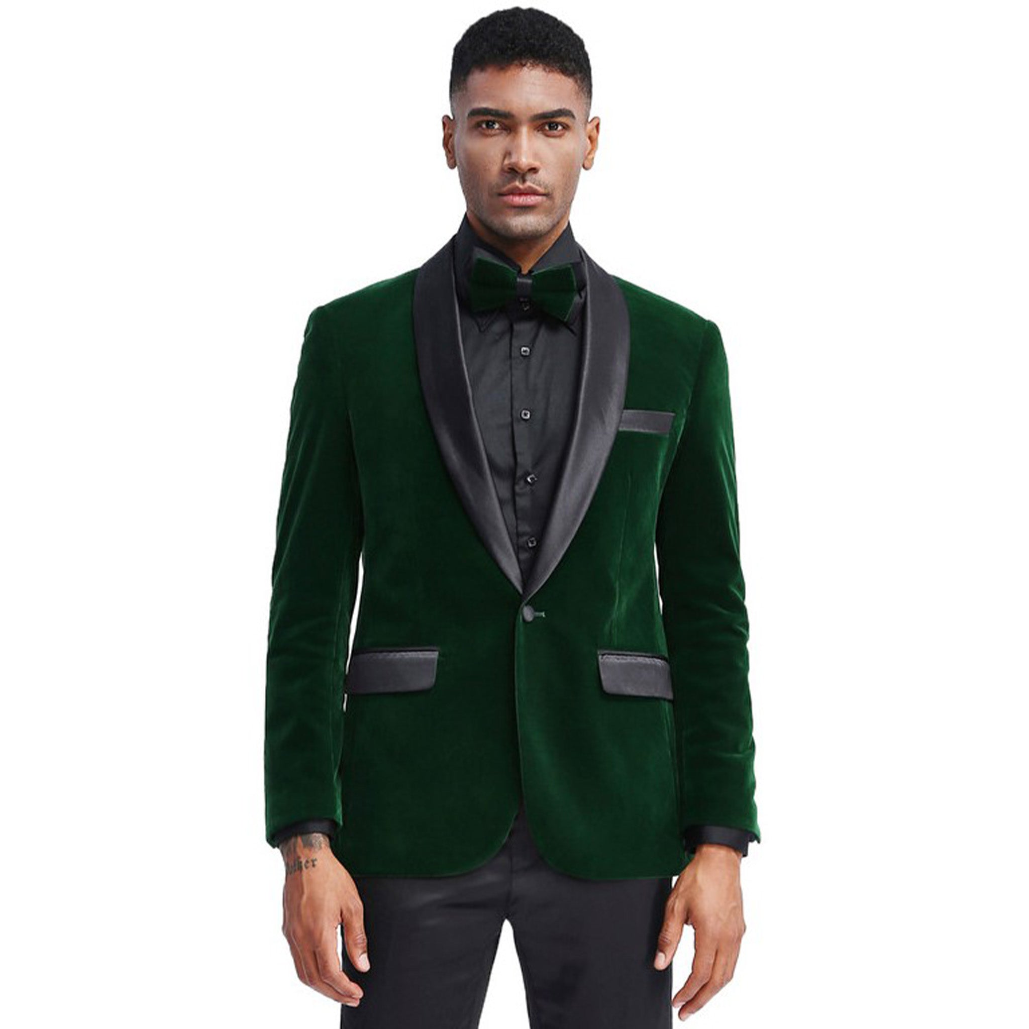 Green Velvet Slim Fit Sport Coat - Main Image