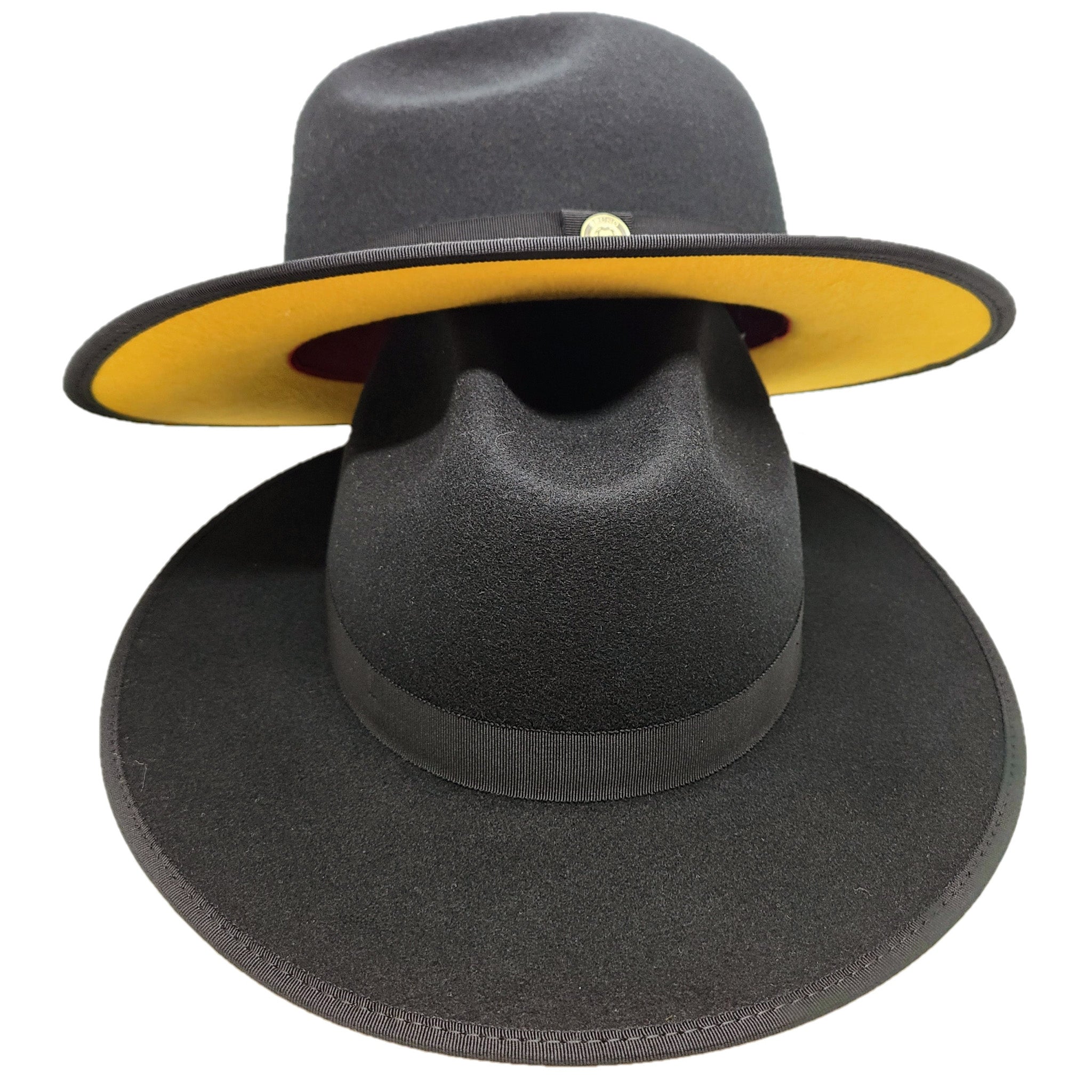 Men's and Women's Fedora Hat - High-quality Australian wool with a black and gold color scheme, perfect for a timeless and elegant look.