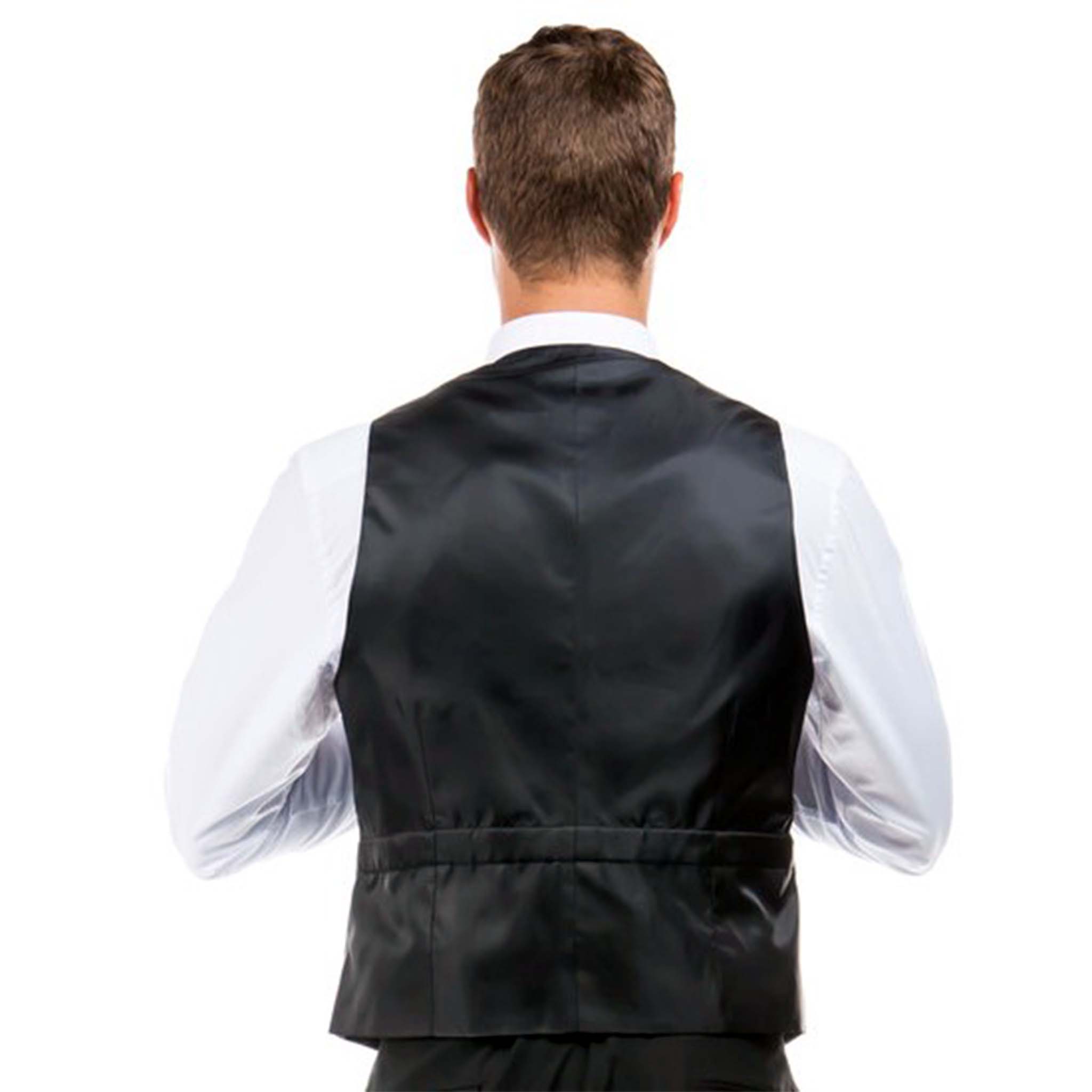 Men's Black Modern Fit Suit Vest Back