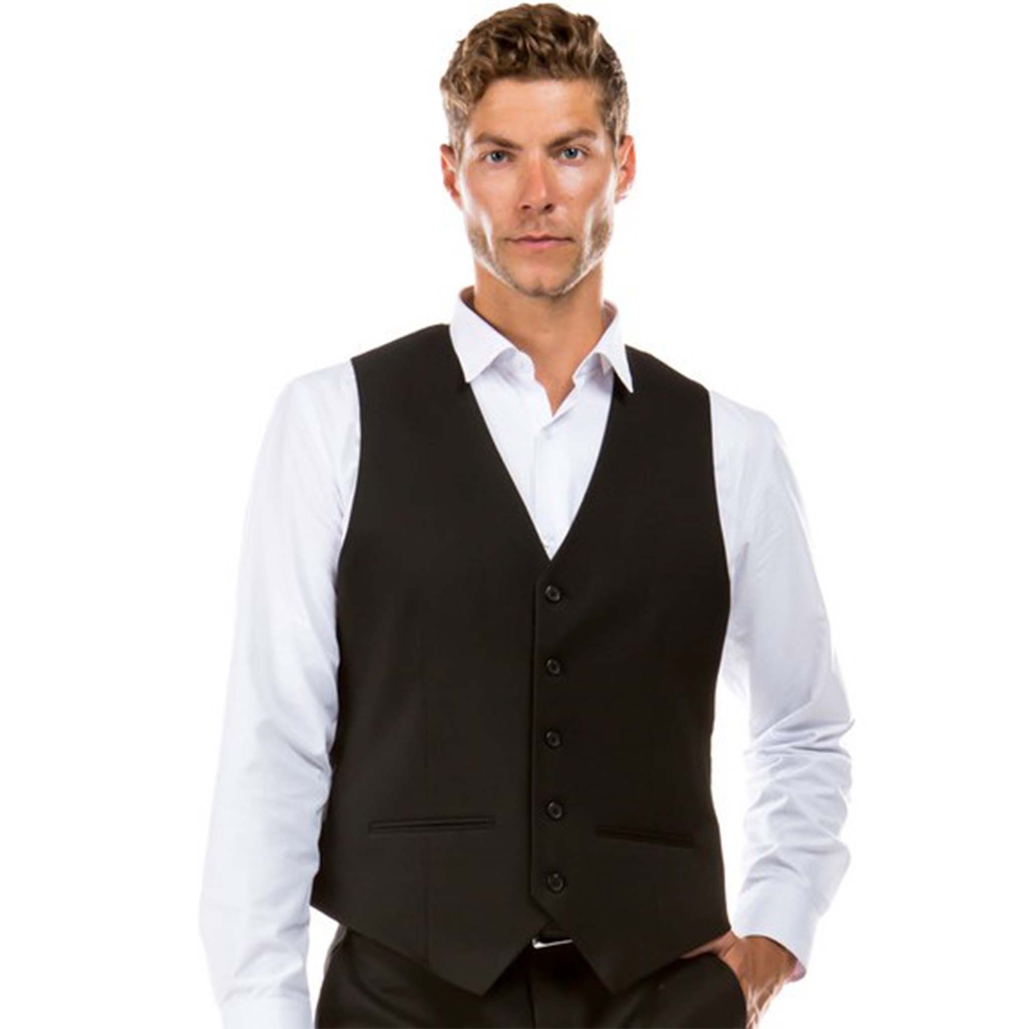 Men’s Black Modern Fit Suit Vest | D&K SUIT DISCOUNTERS