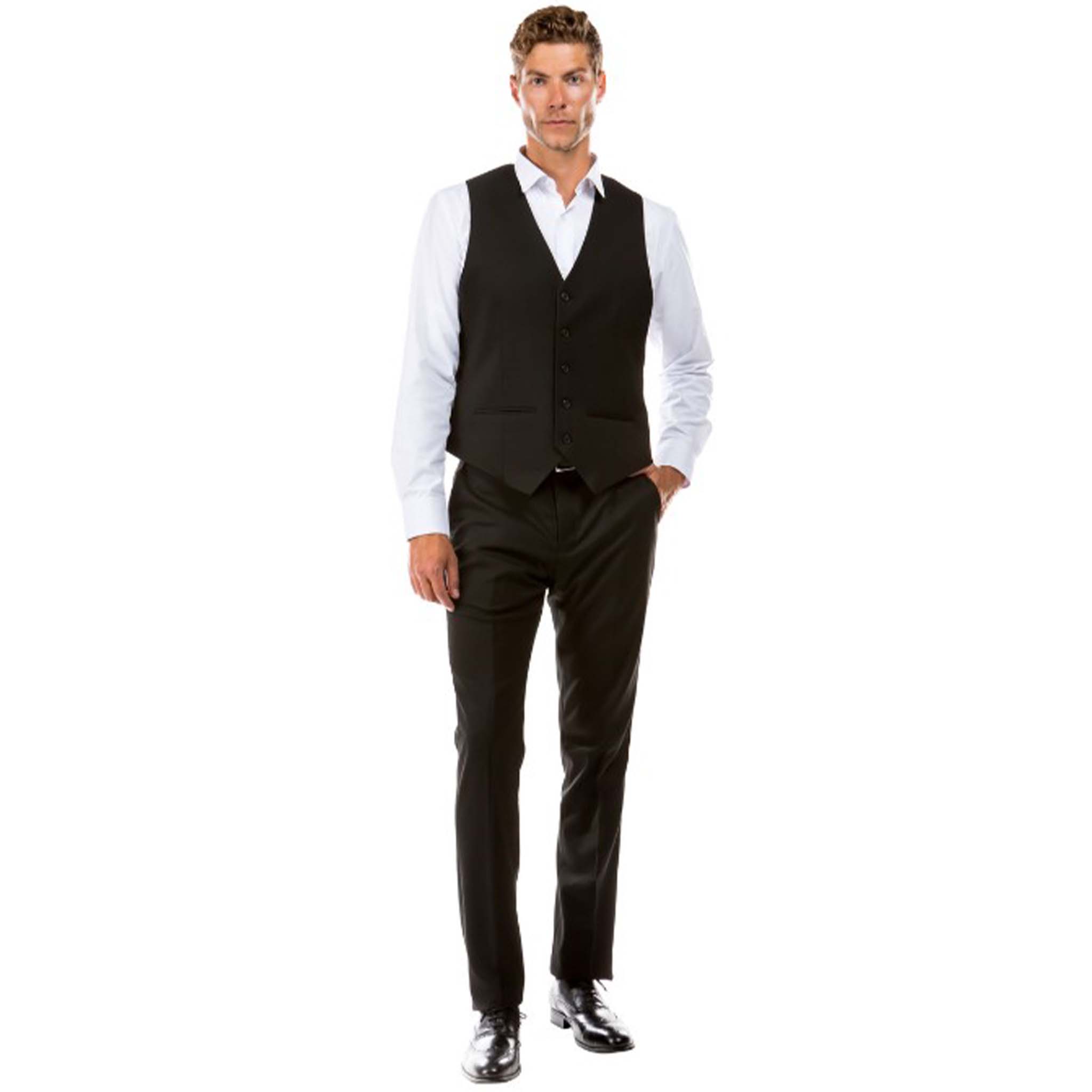 Men's Black Modern Fit Suit Vest with Trouser
