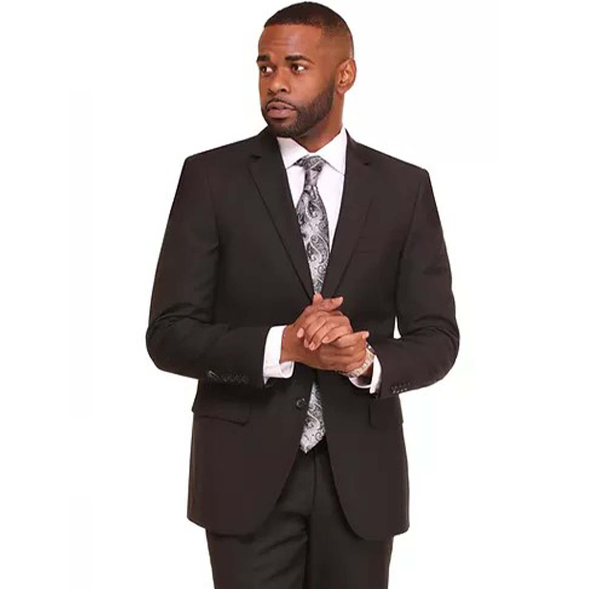 Classic Elegance: Modern Fit Men's Suit in Black | DNK Mobile Regular / 70/66W Classic Elegance: Modern Fit Men's Suit in Black | DNK Mobile Regular / 70/66W