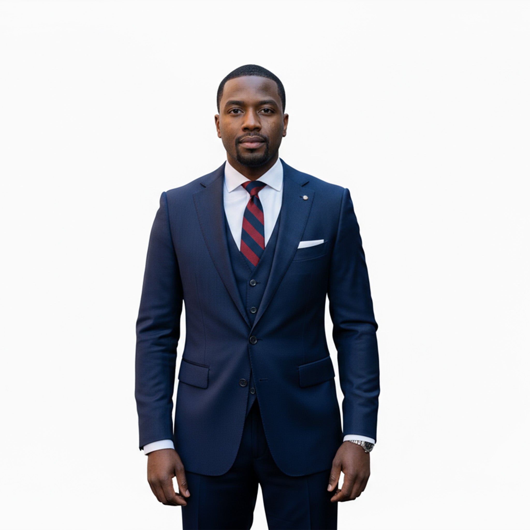 Modern Fit Navy Blue 3pc Suit