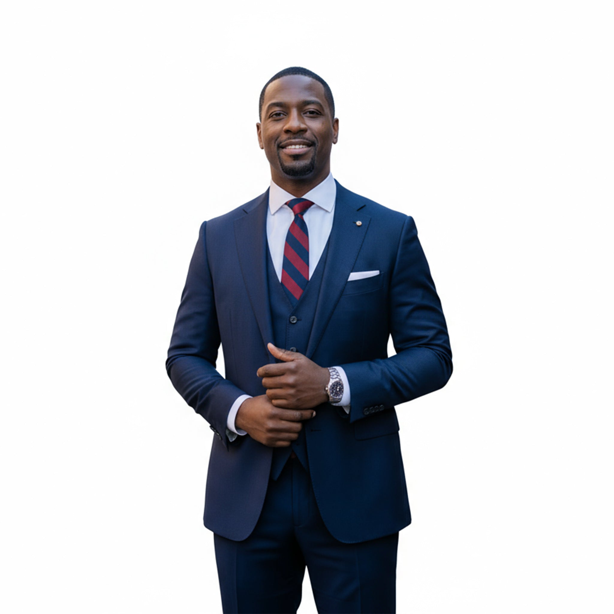 Modern Fit Navy Blue 3pc Suit | D&K SUIT DISCOUNTERS