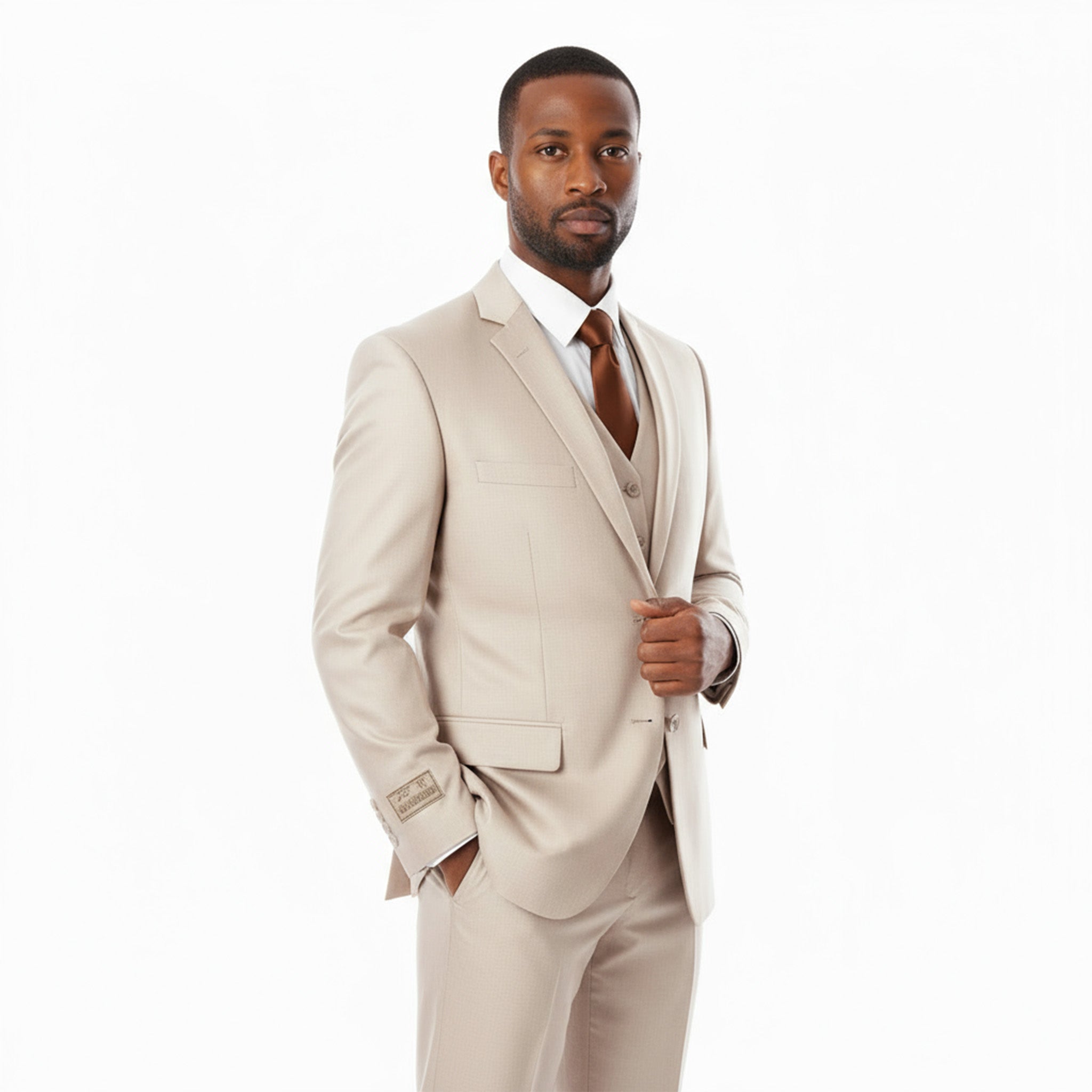 スーツ Kings man 3 piece suit Modern Fit Lt. Beige 3pc Suit | D&K SUIT DISCOUNTERS