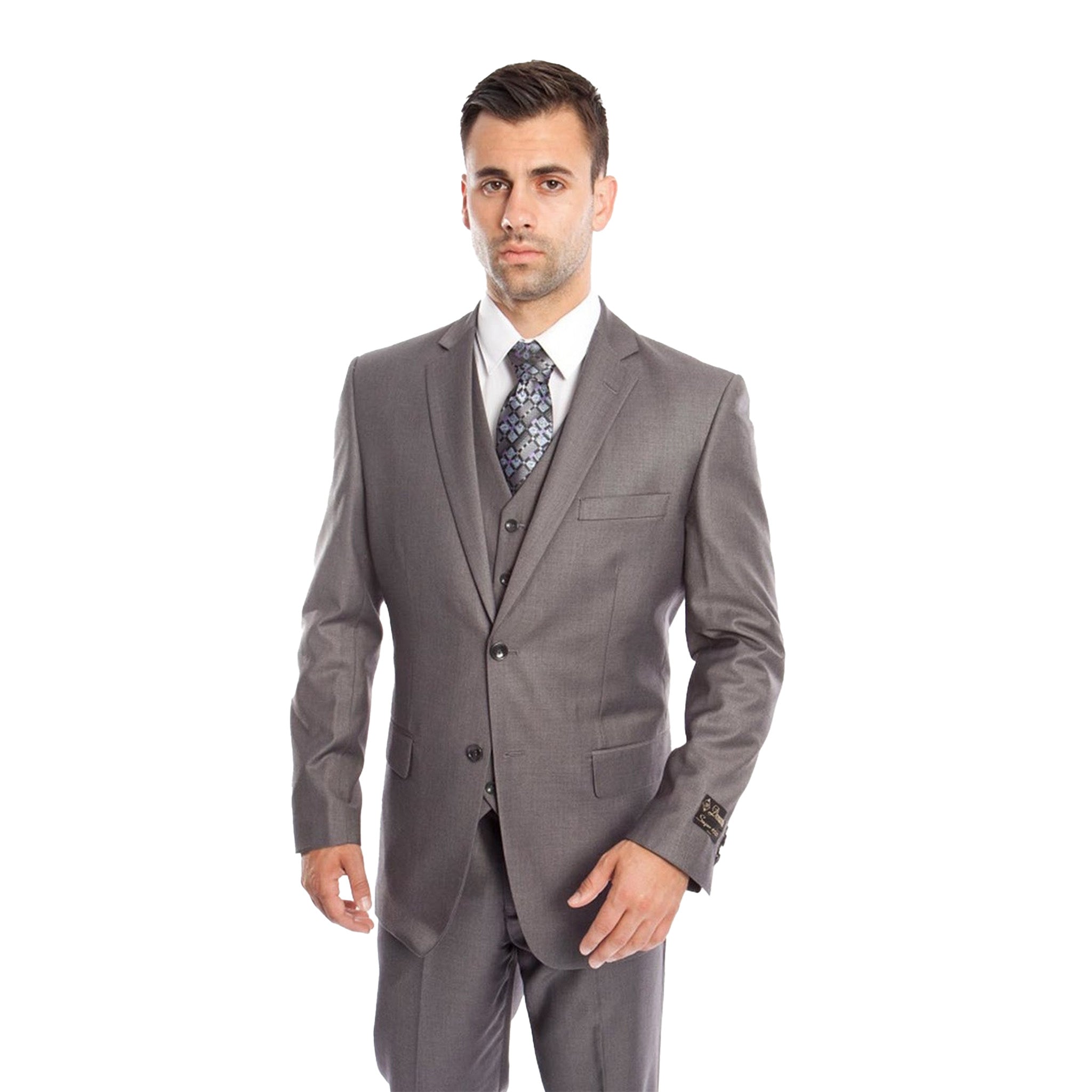 Slim Fit Med. Grey 3pc Suit