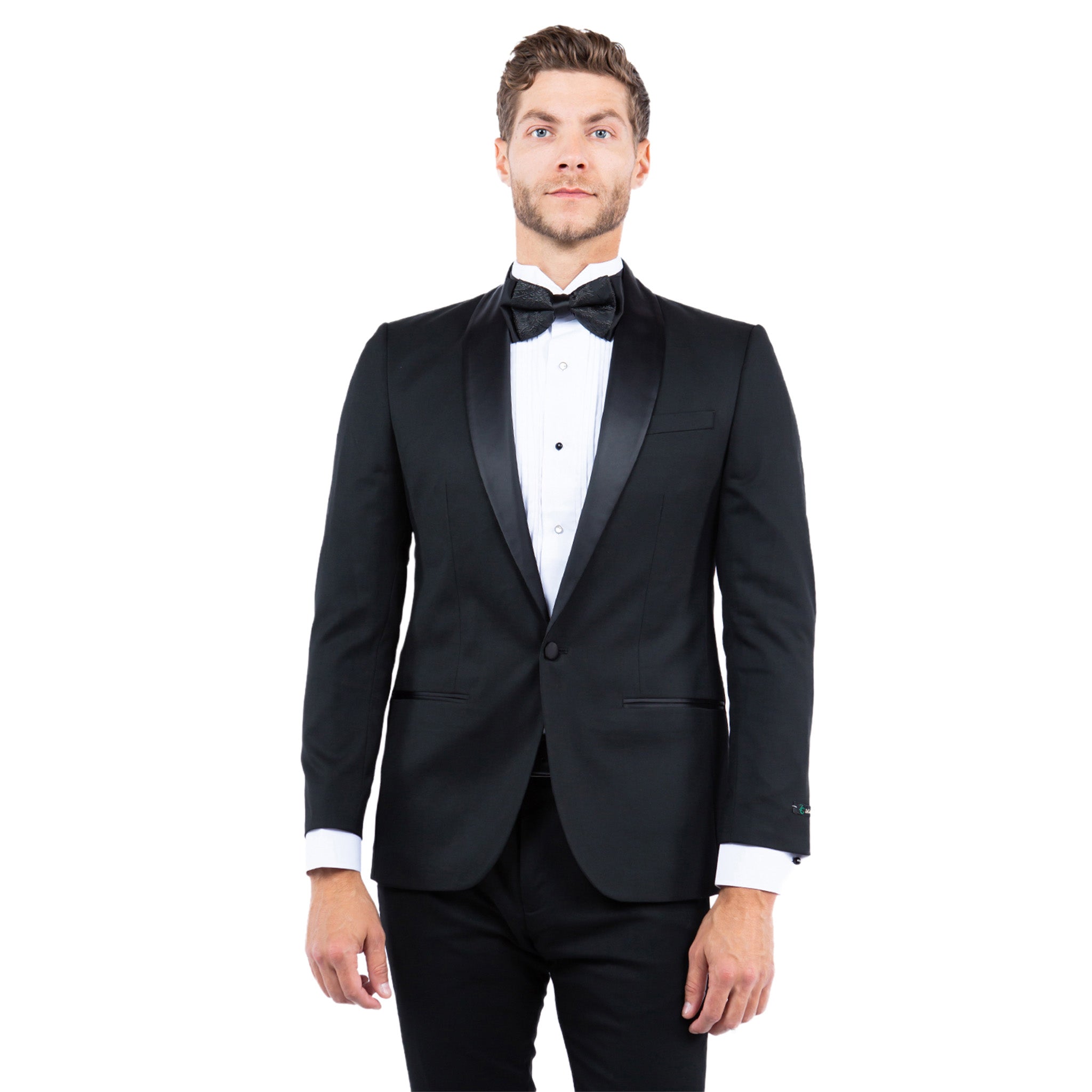 Slim Fit Black Shawl Tuxedo