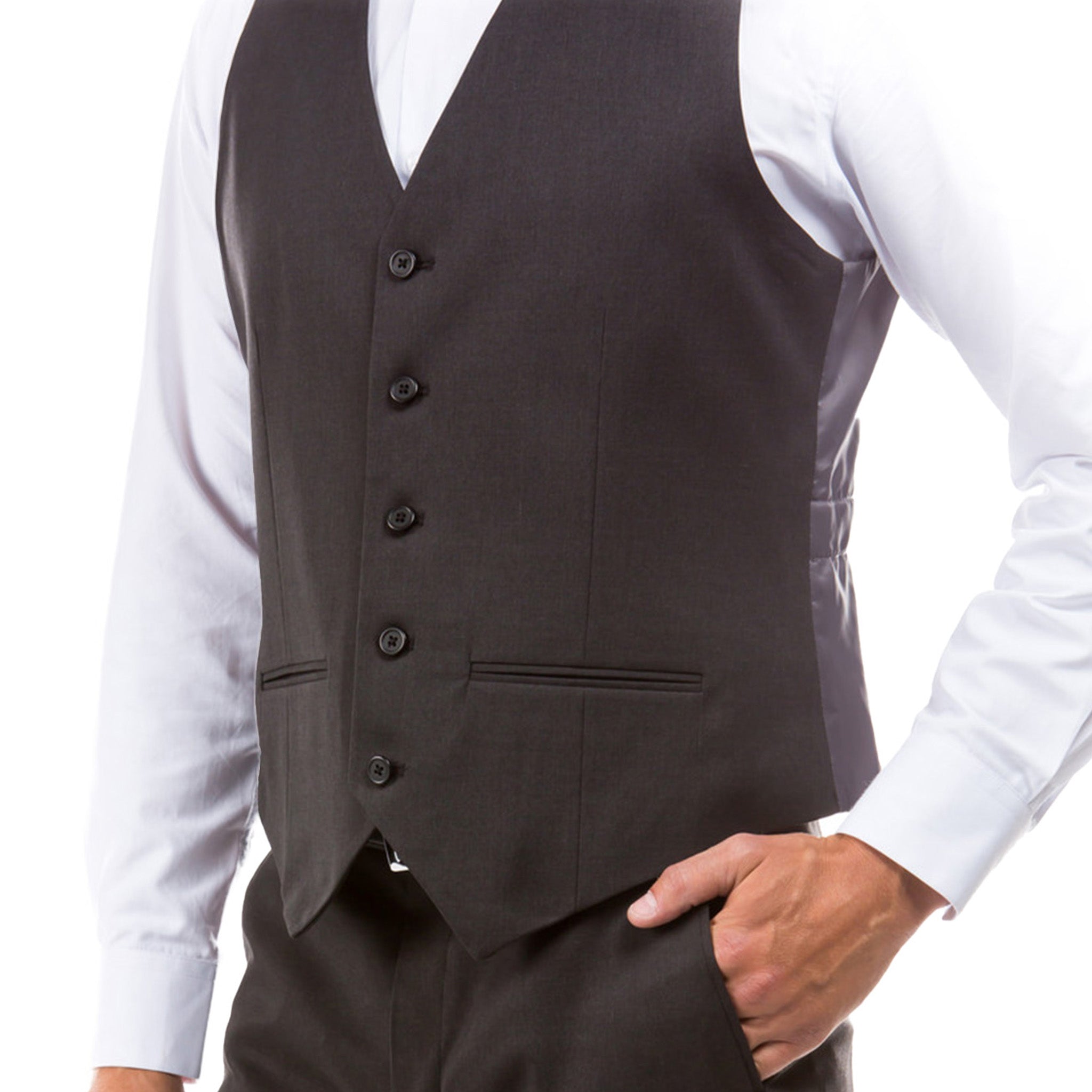 Men's Charcoal Modern Fit Suit Vest