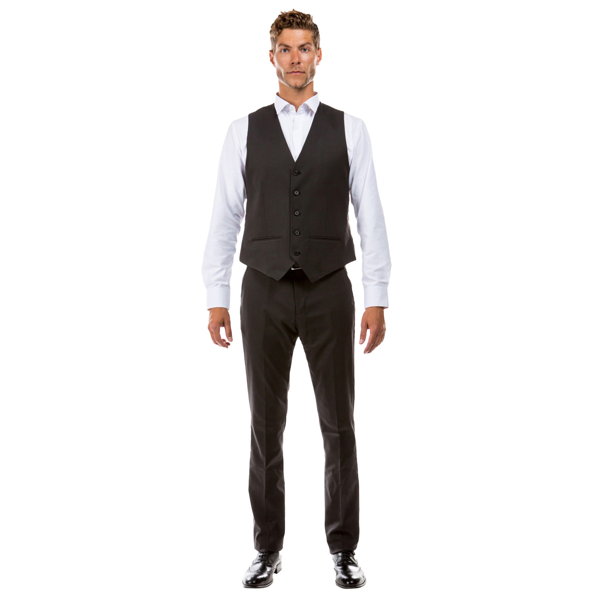 Men's Charcoal Modern Fit Suit Vest
