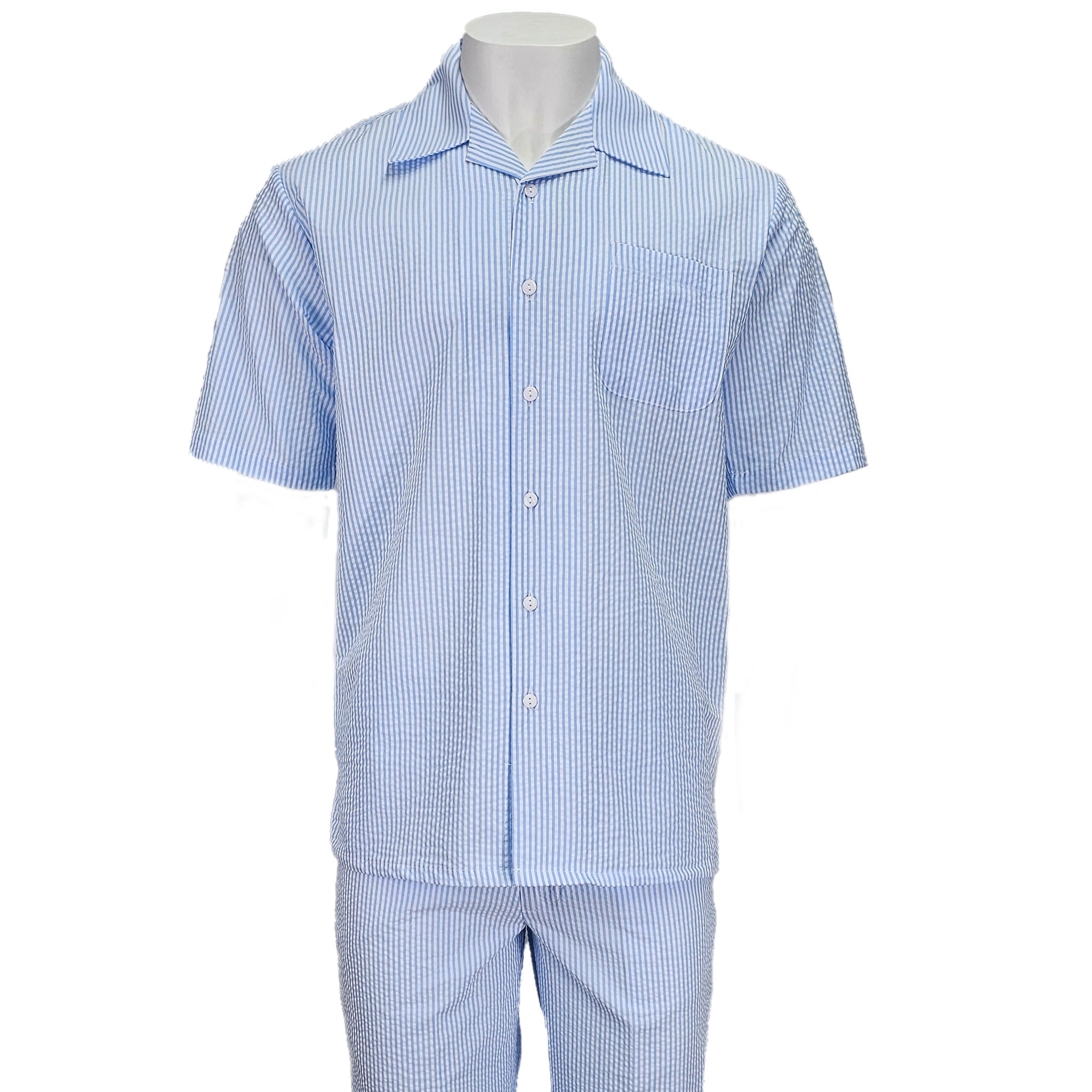 Blue Seersucker 2pc Set