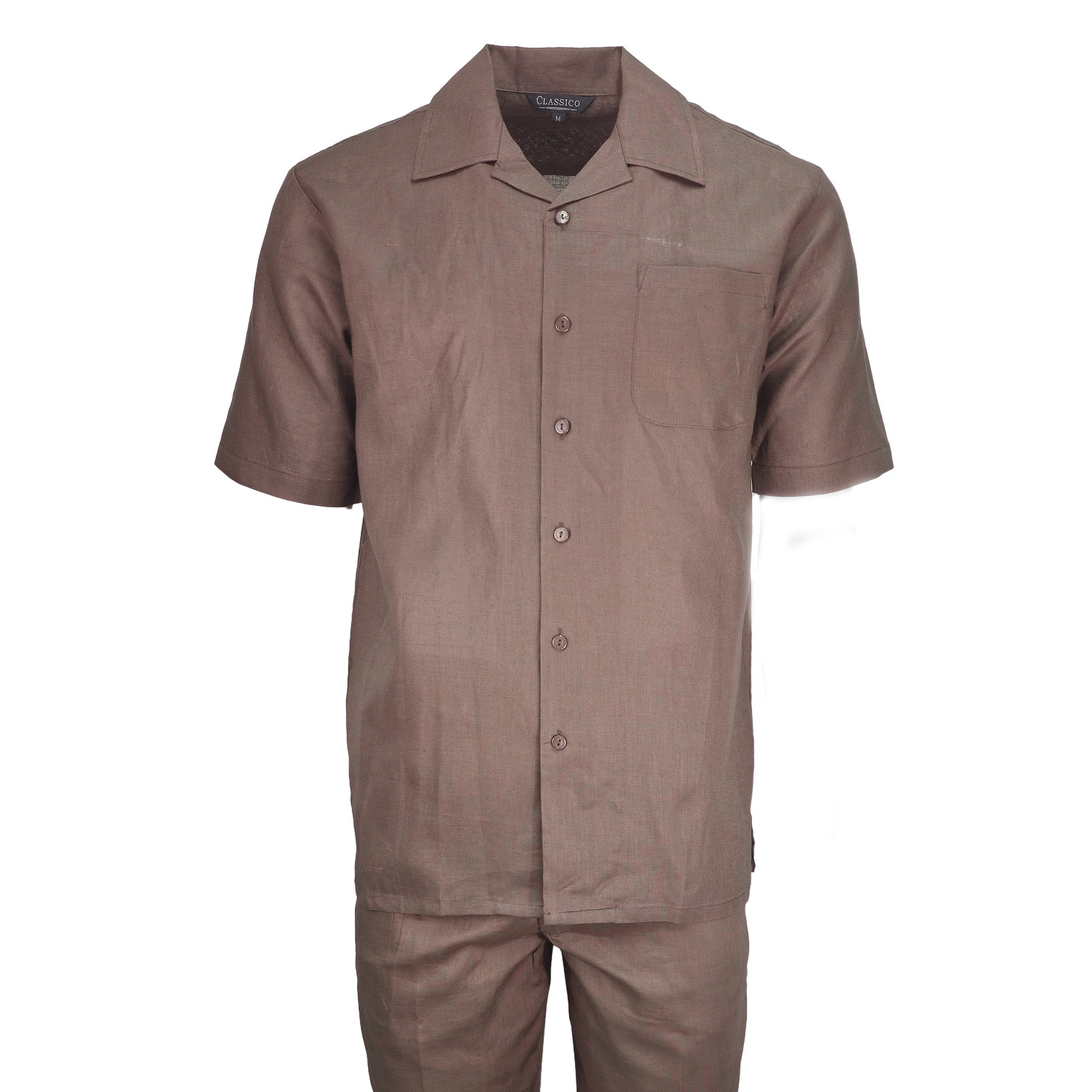 Men's Brown Linen Leisure Suit