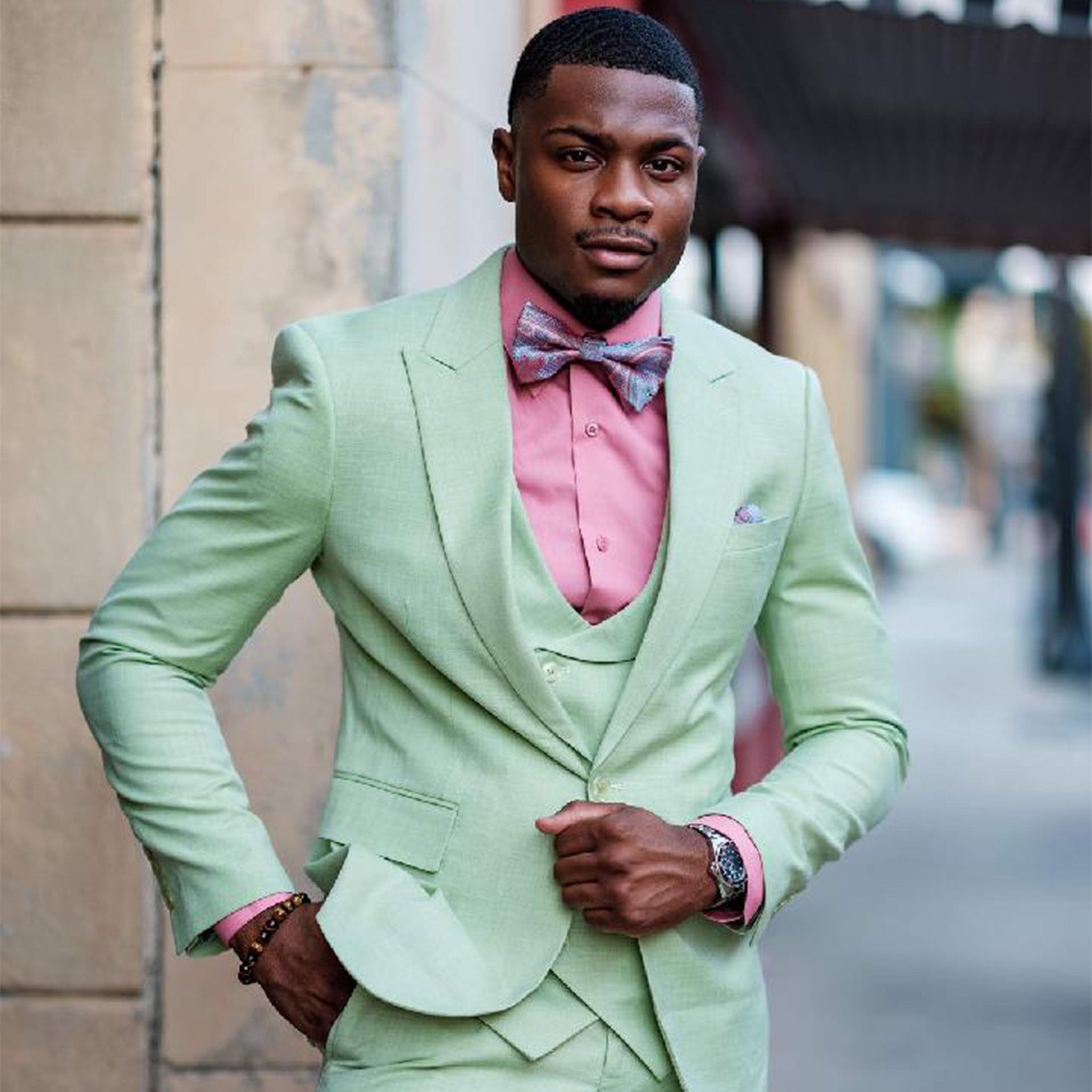 Elevate Your Style with Precision: Honeydew Slim Fit 3pc Suit Elevate Your Style with Precision: Honeydew Slim Fit 3pc Suit