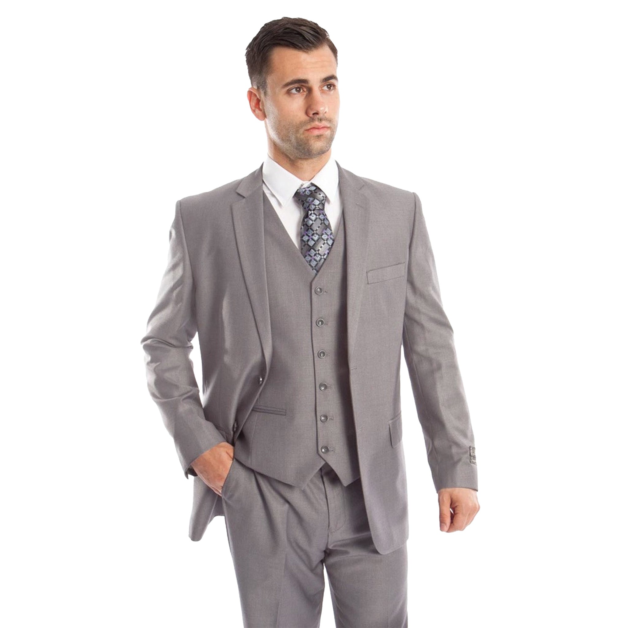 Modern Fit Lt. Grey 3pc Suit– D&K SUIT DISCOUNTERS