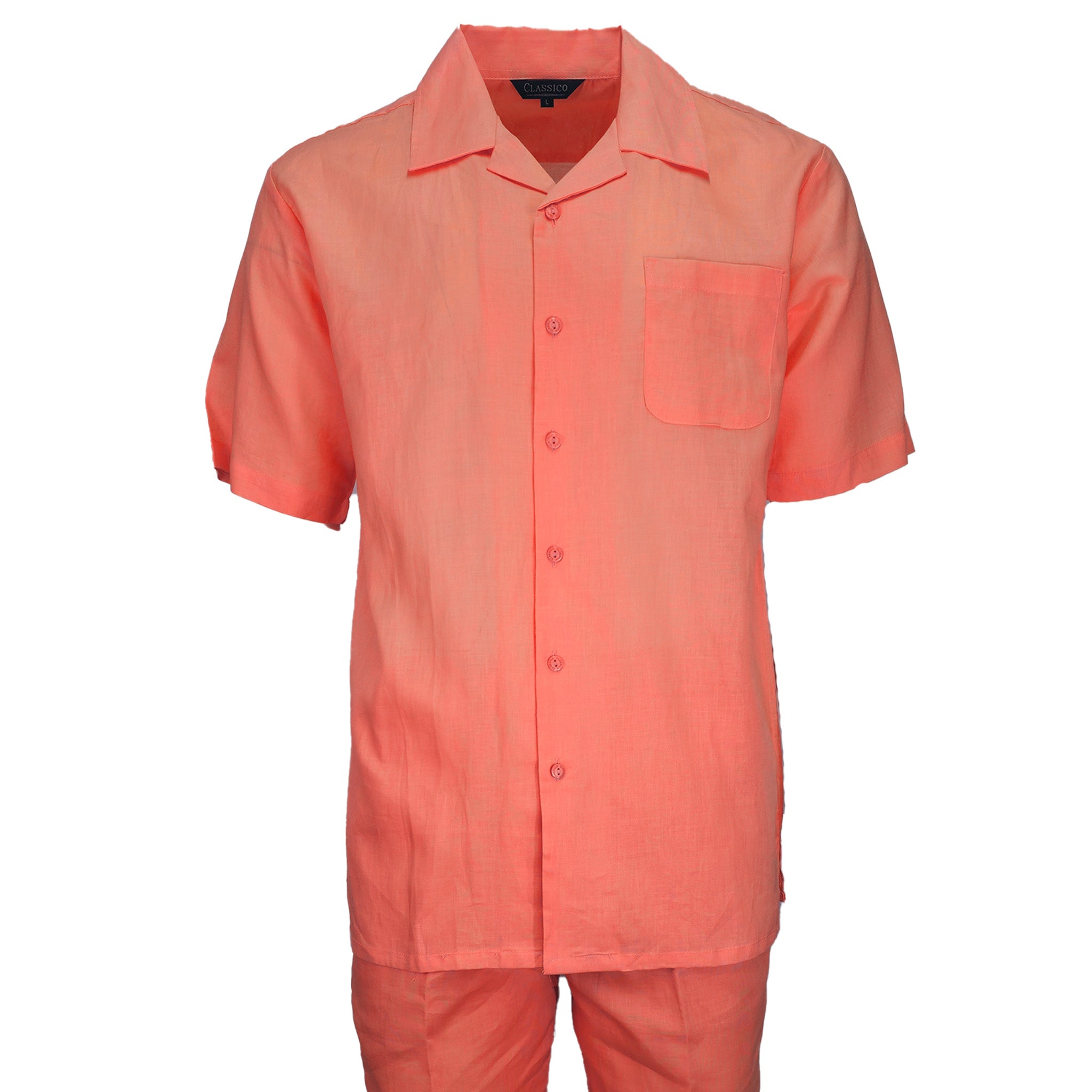 Men's Melon Linen Leisure Suit
