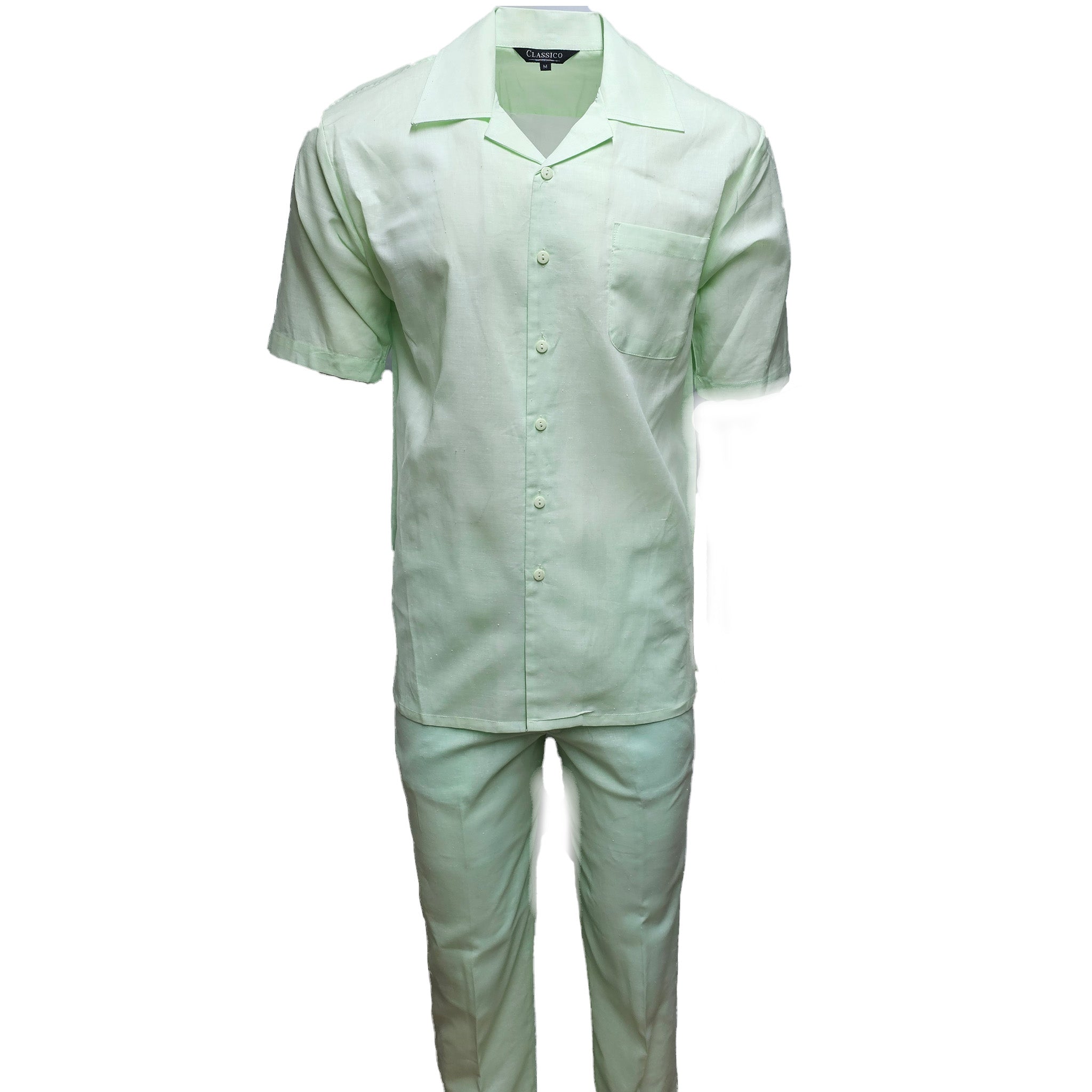 Men's Mint Linen Leisure Suit