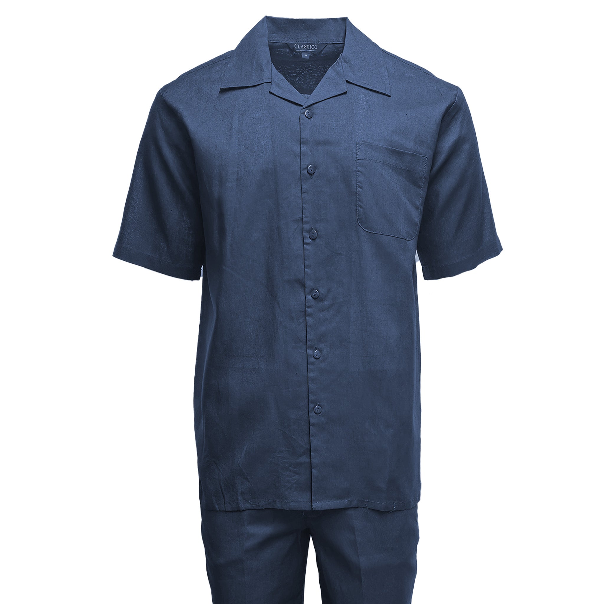 Men's Navy Linen Leisure Suit