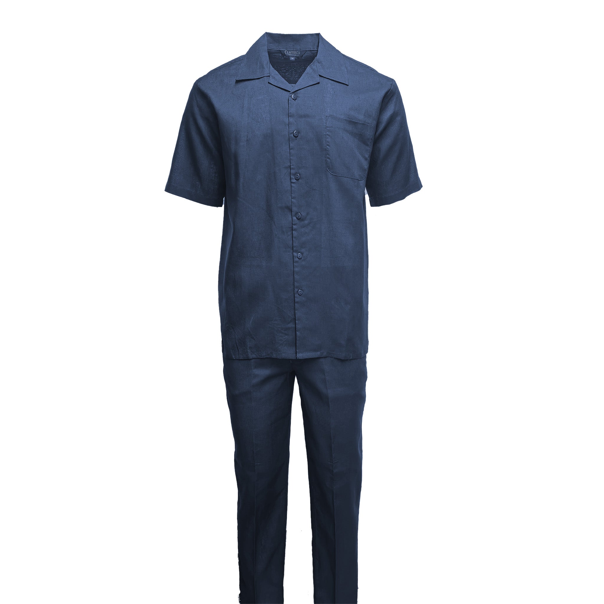 Men's Navy Linen Leisure Suit