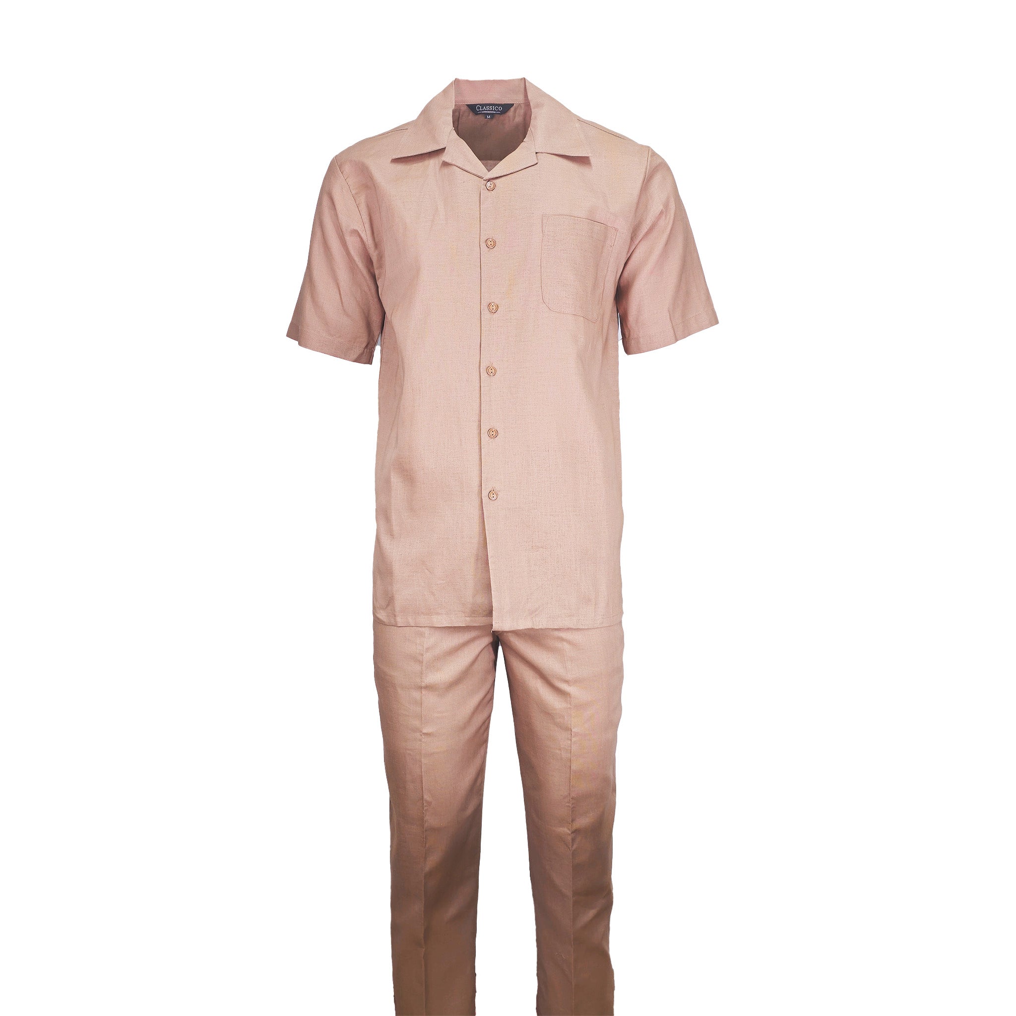 Men's Oatmeal Linen Leisure Suit