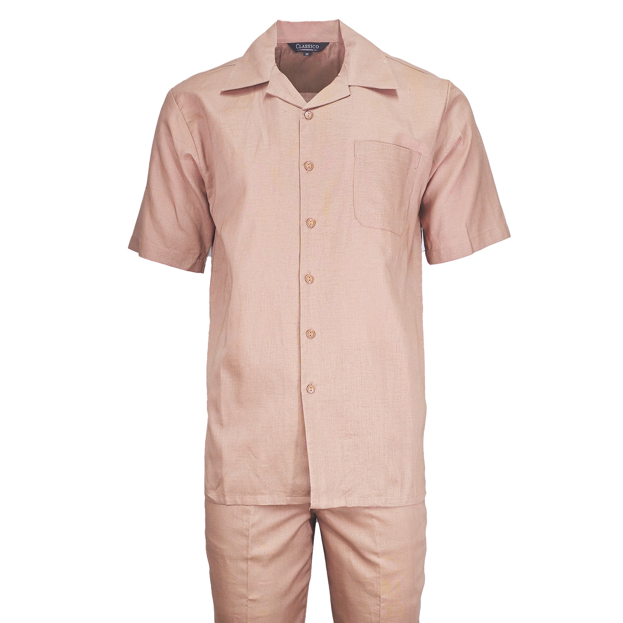 Men's Oatmeal Linen Leisure Suit
