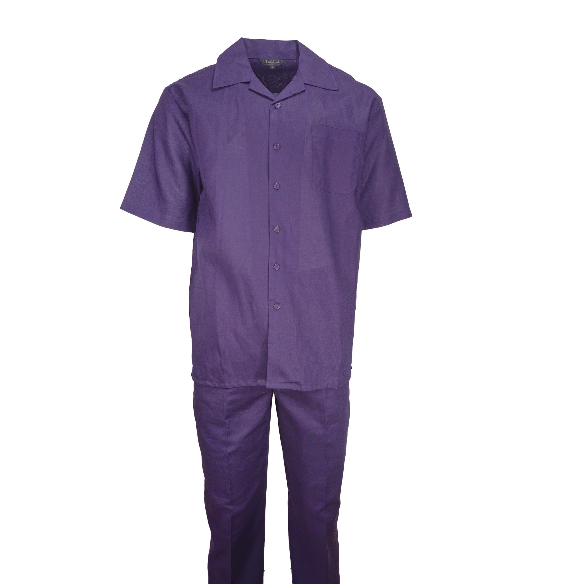 Men's Purple Linen Leisure Suit