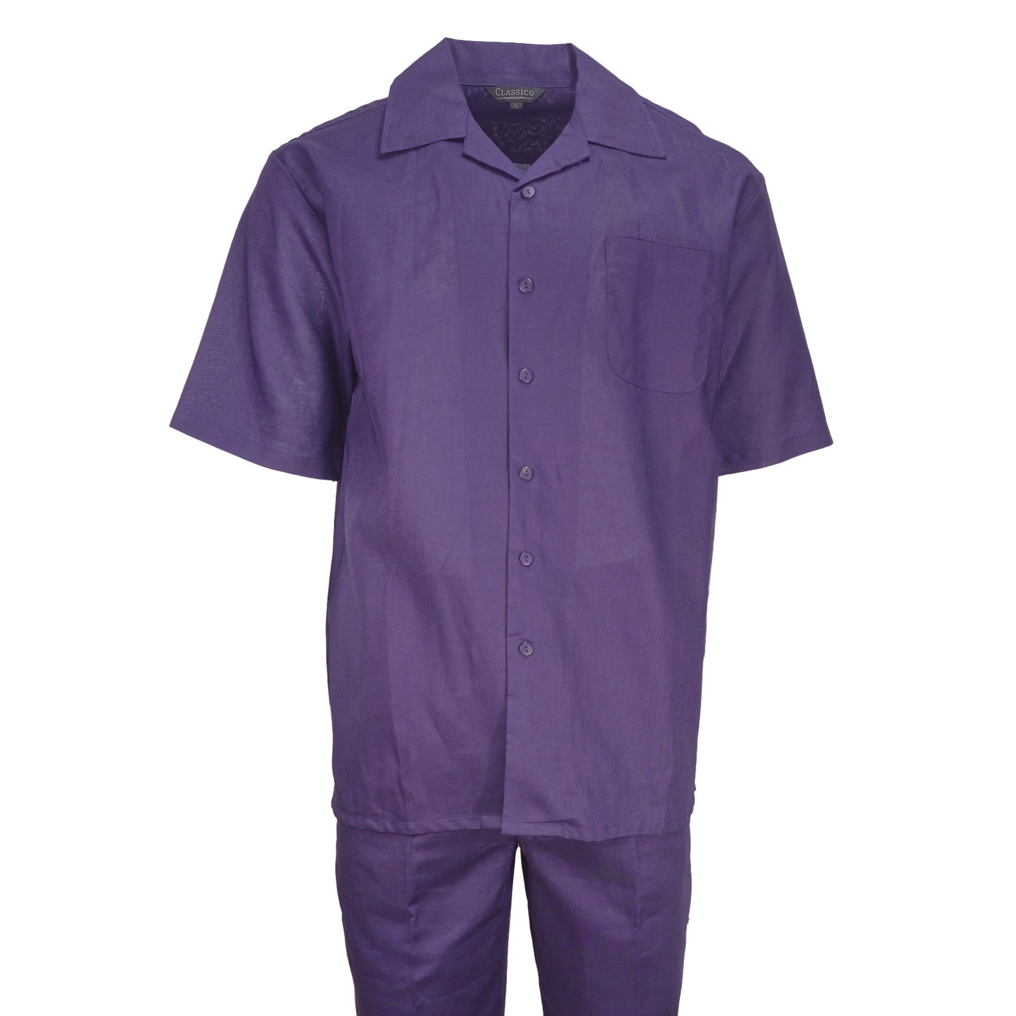 Men's Purple Linen Leisure Suit