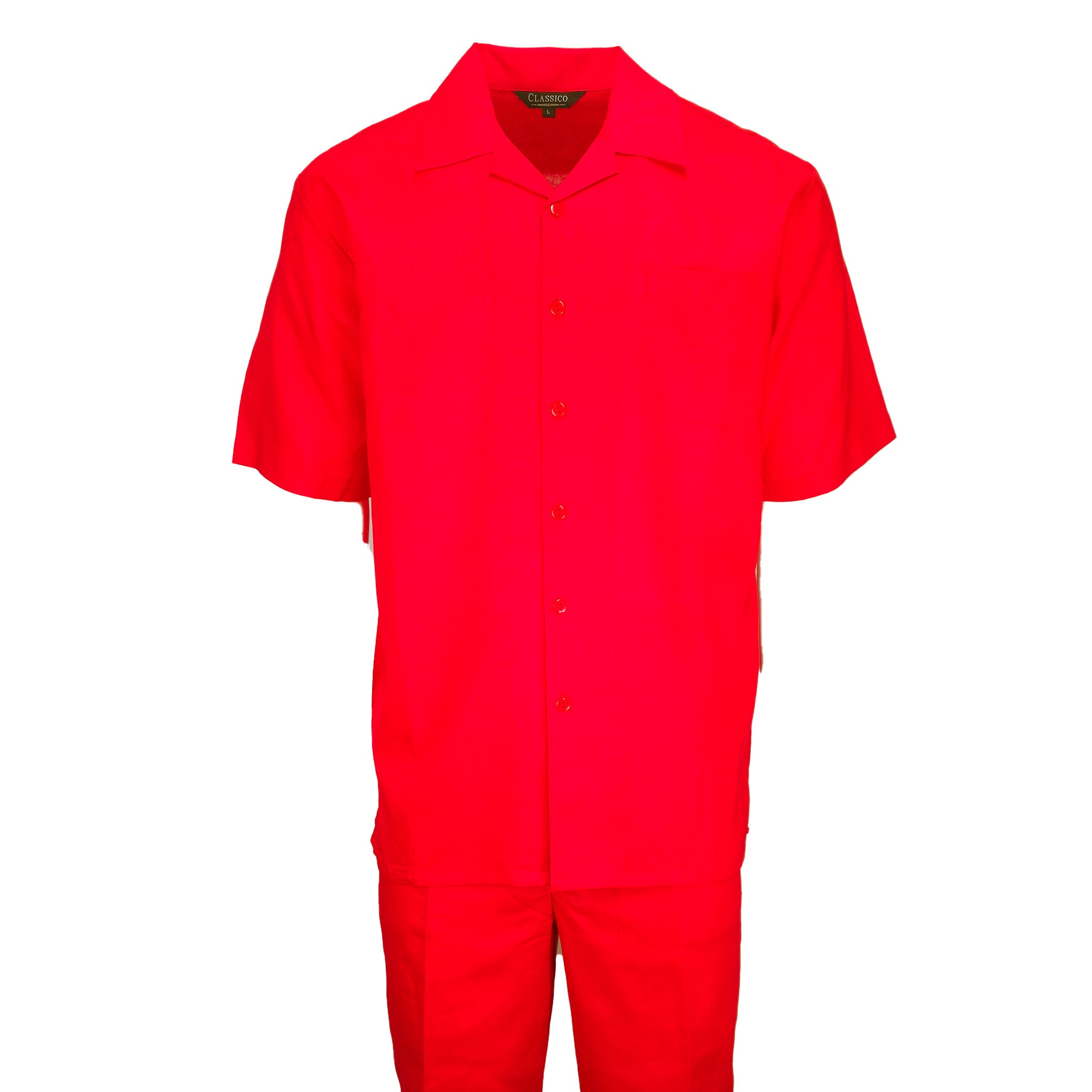 Men's Red Linen Leisure Suit