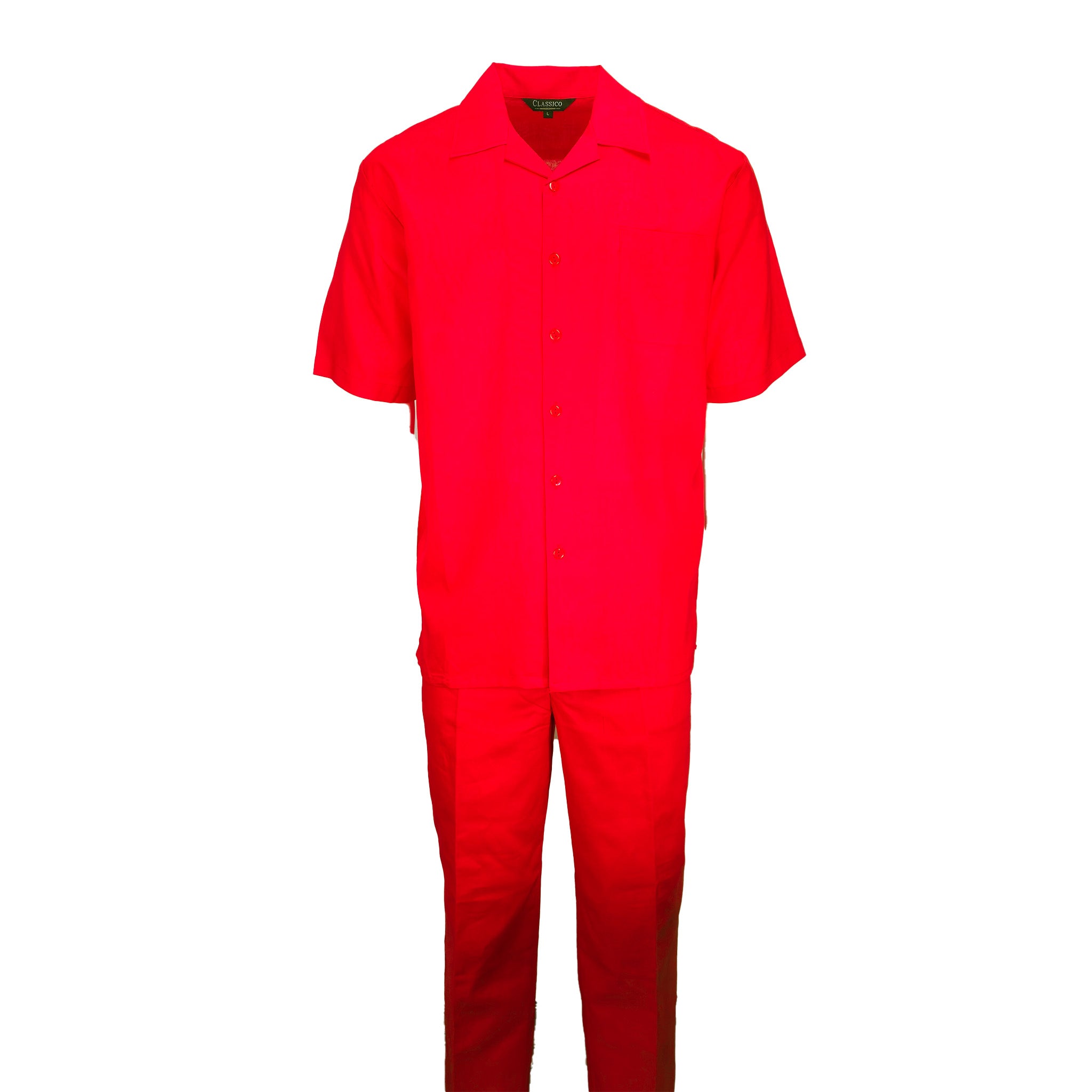 Men's Red Linen Leisure Suit