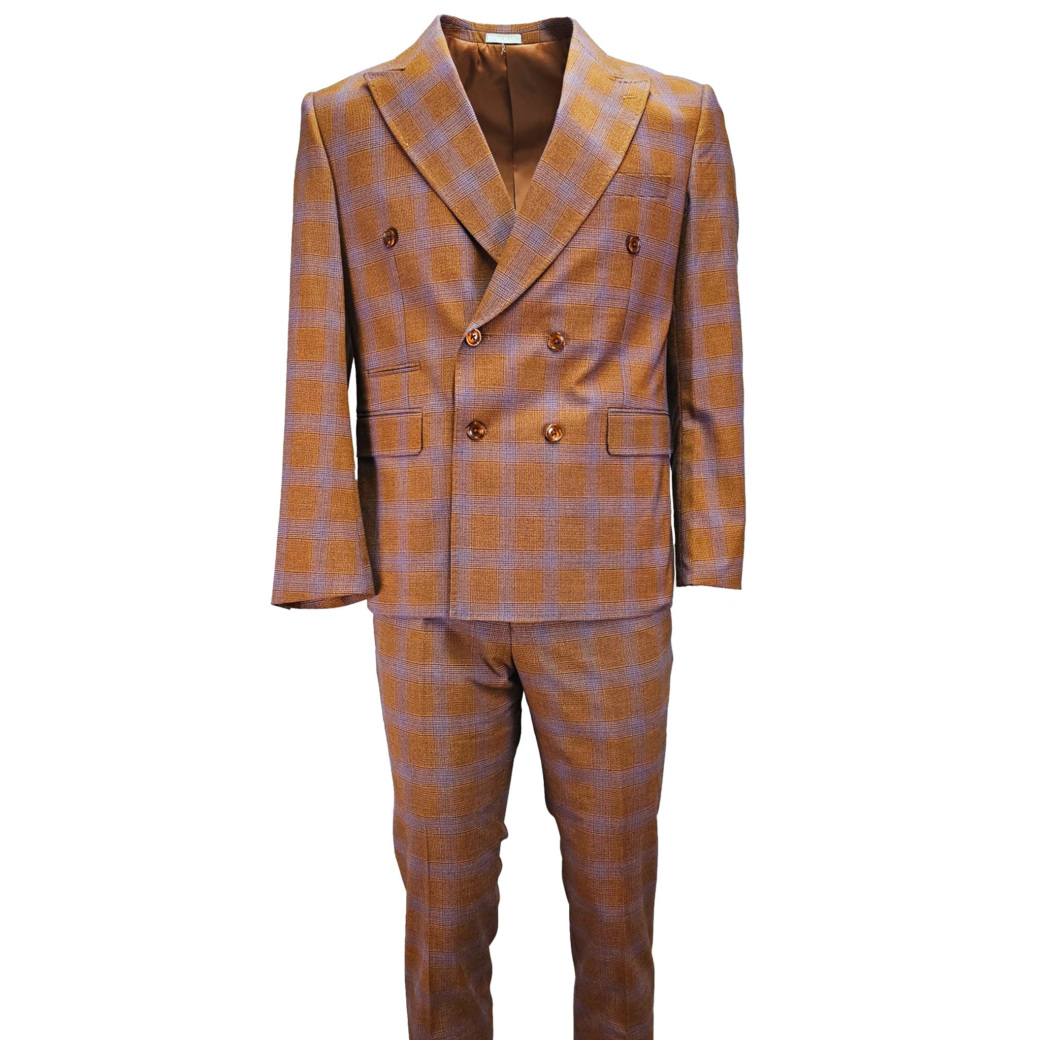 Rust Glen plaid Slim D.B. Suit