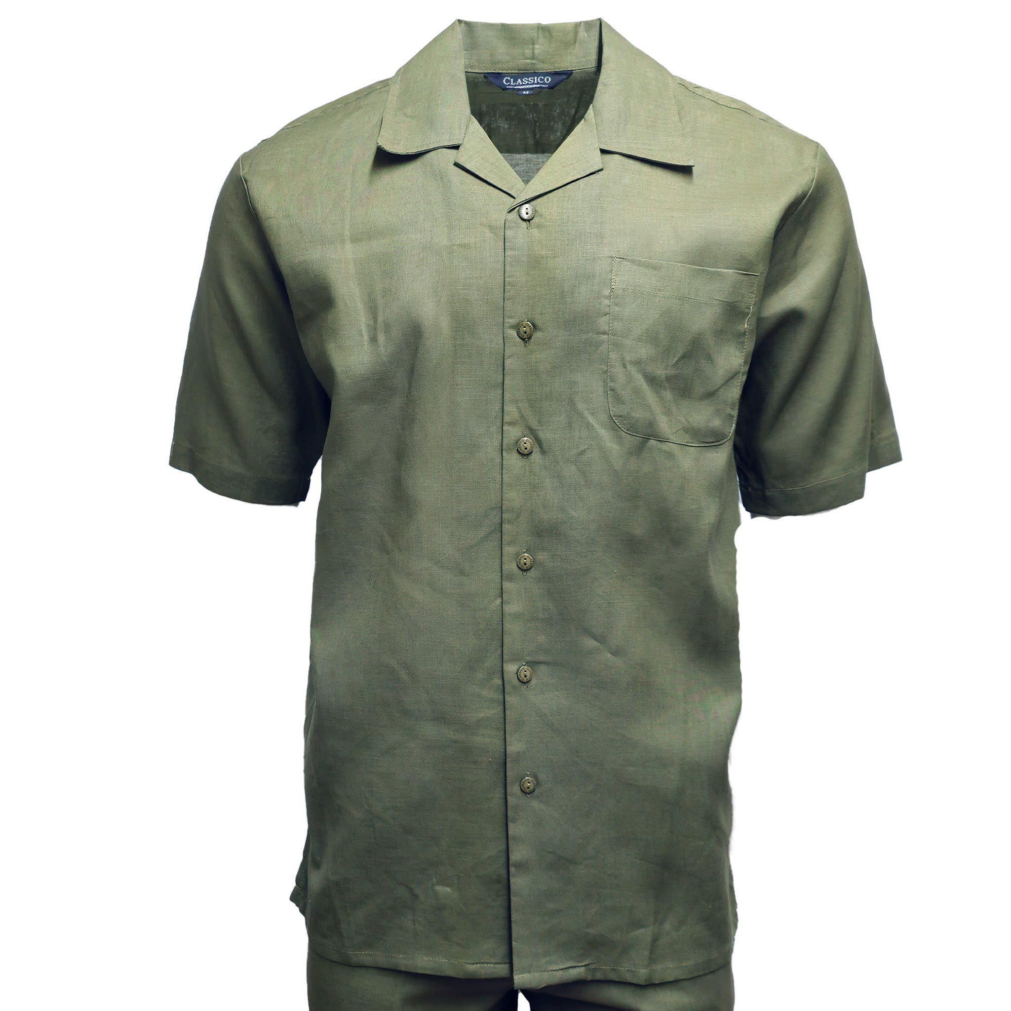 Men's Sage Green Linen Leisure Suit