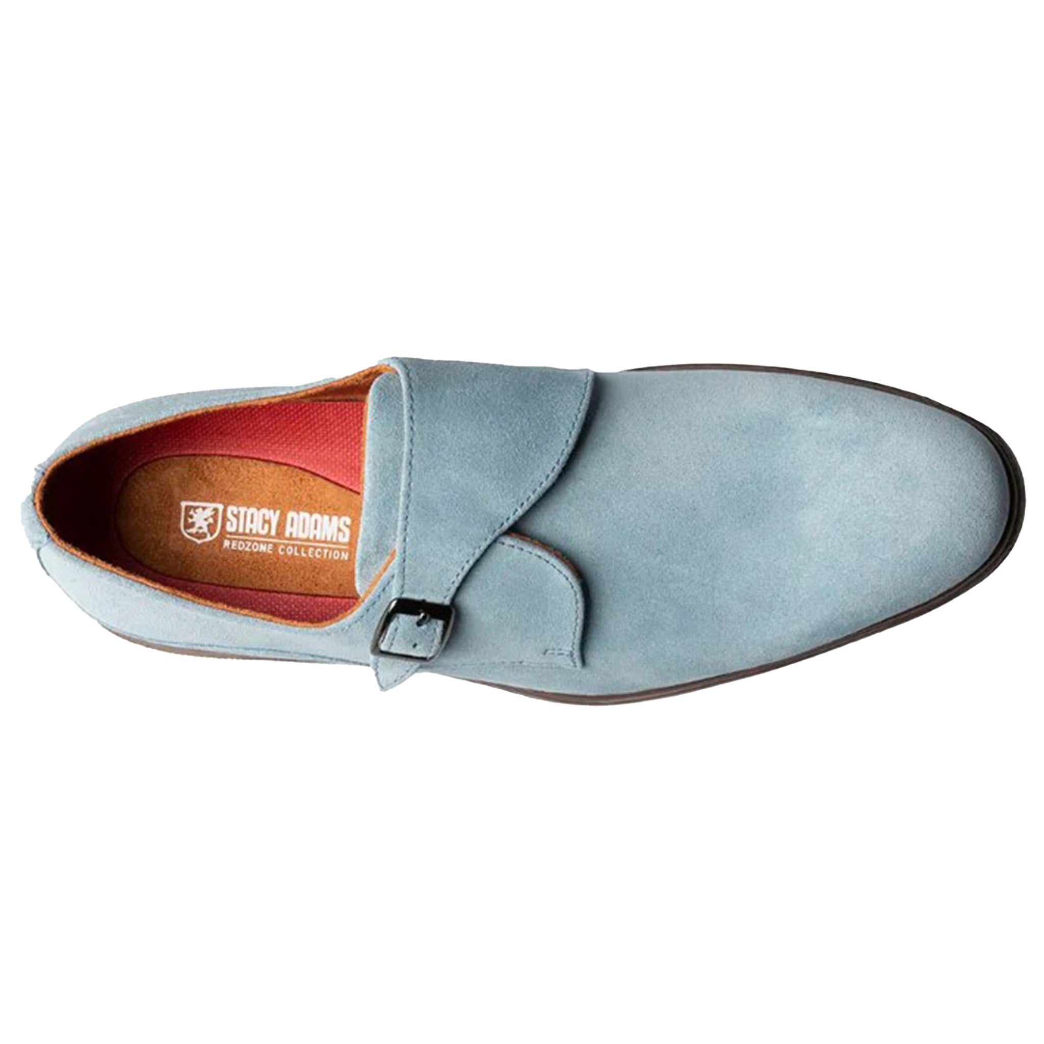 Stacy Adams Men's Taylen Plain Toe Monk Strap - Light Blue Suede Stacy Adams Men's Taylen Plain Toe Monk Strap - Light Blue Suede