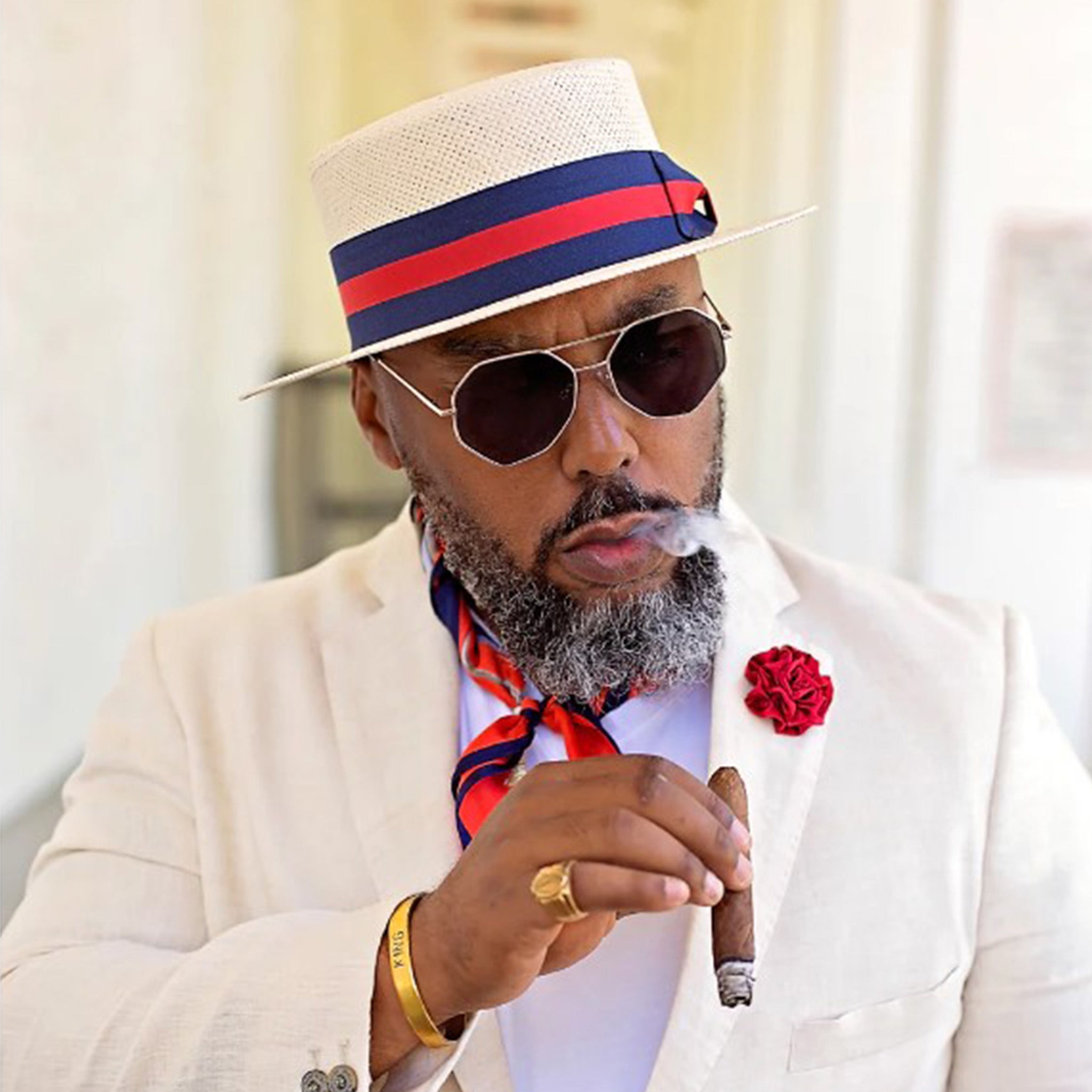 Italia Straw Boater Hat D&K SUIT DISCOUNTERS