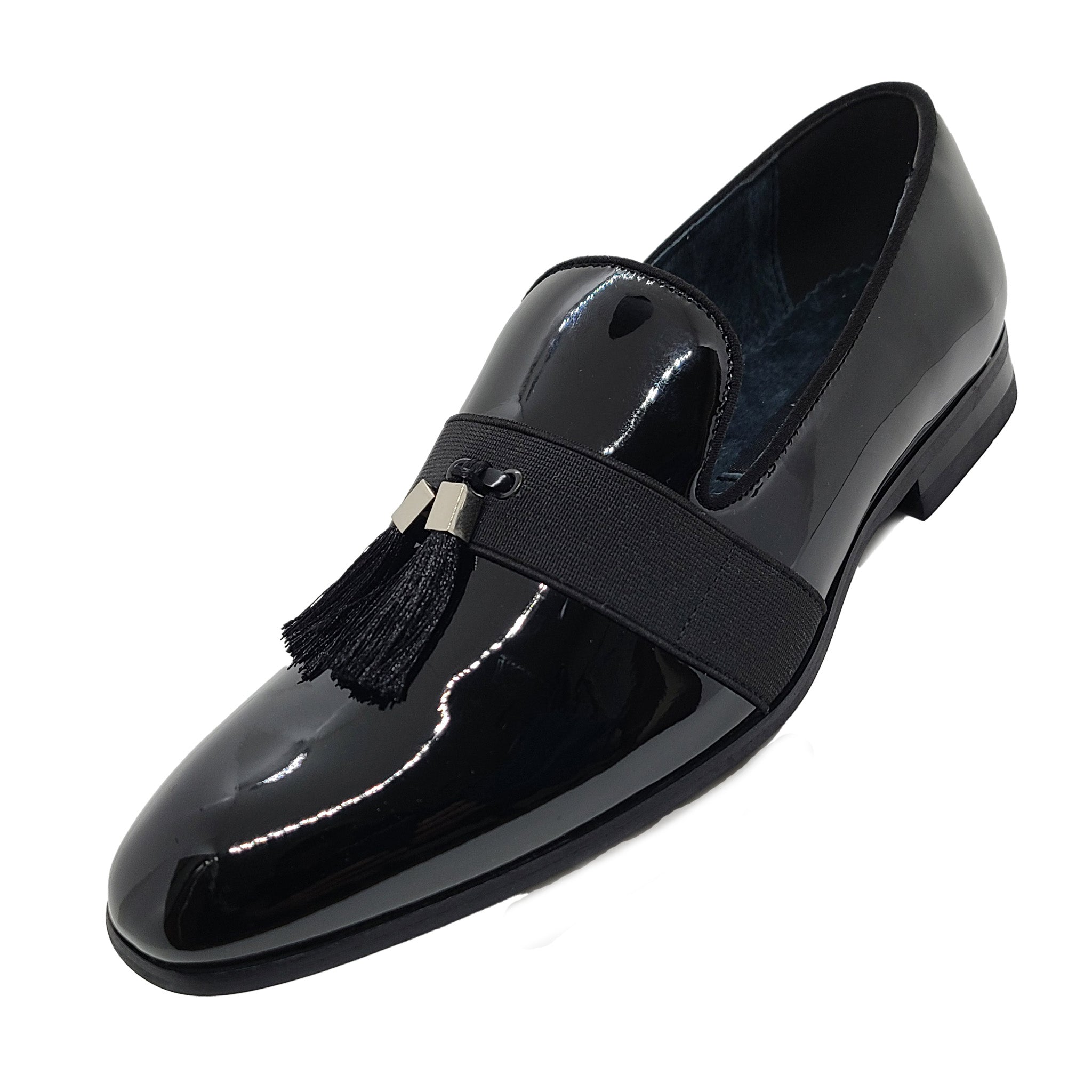 slip on black dress shoes mens Allure Leather Tuxedo On Shoes In Black Ecco Helsinki 2.0 Apron Toe