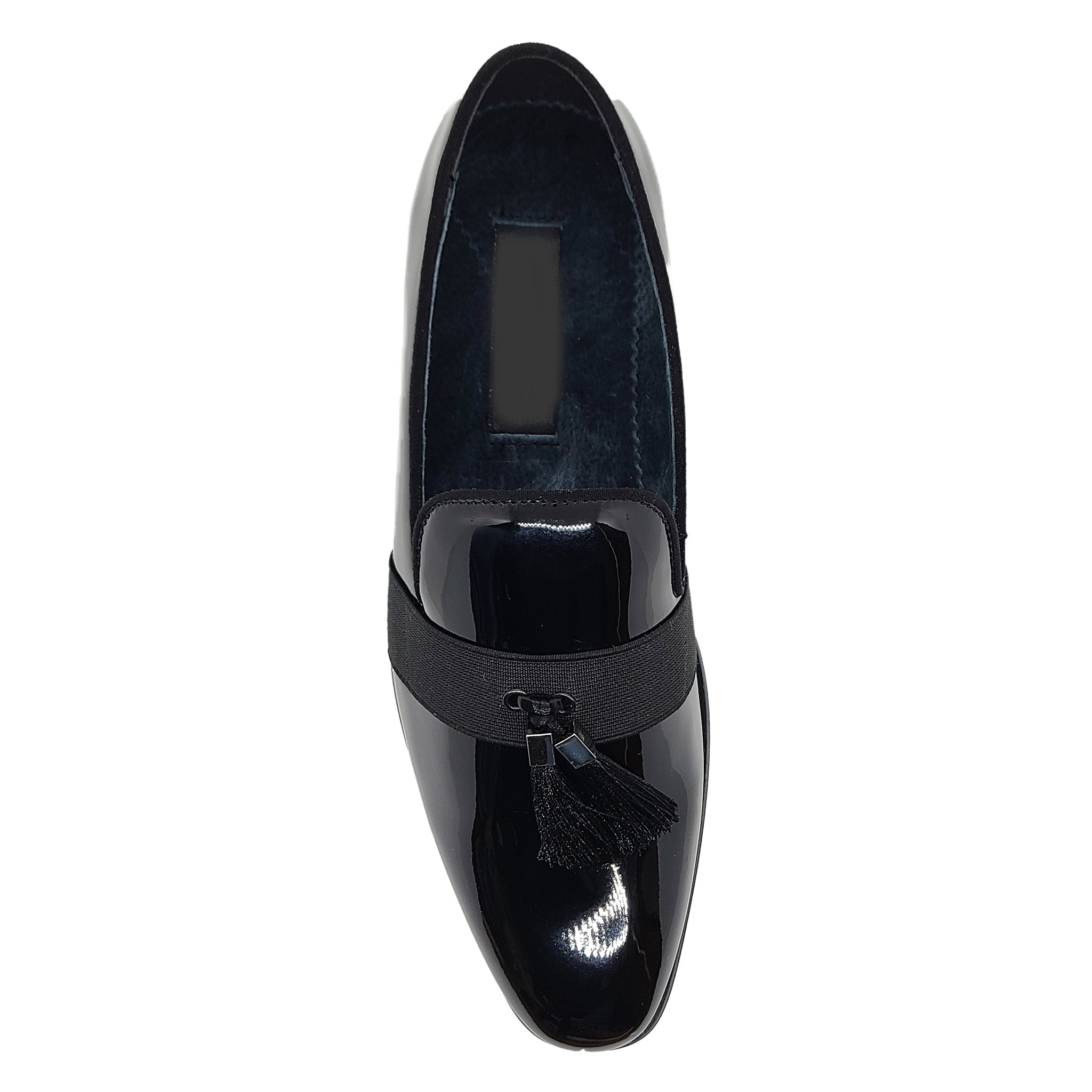 Black Patent Slip on Tuxedo Shoe
