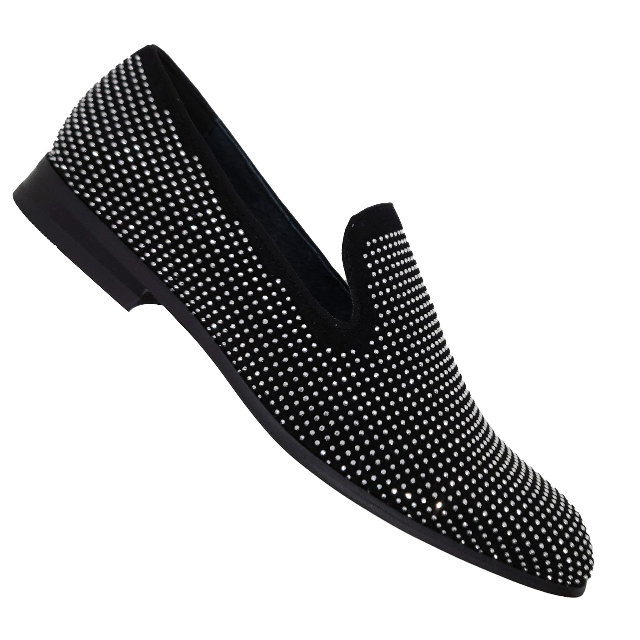 NasonMoretti Black Crystal Slip-On Loafers Multi-colored Crystal Diamond Cushioned Loafers for Party  main image 2