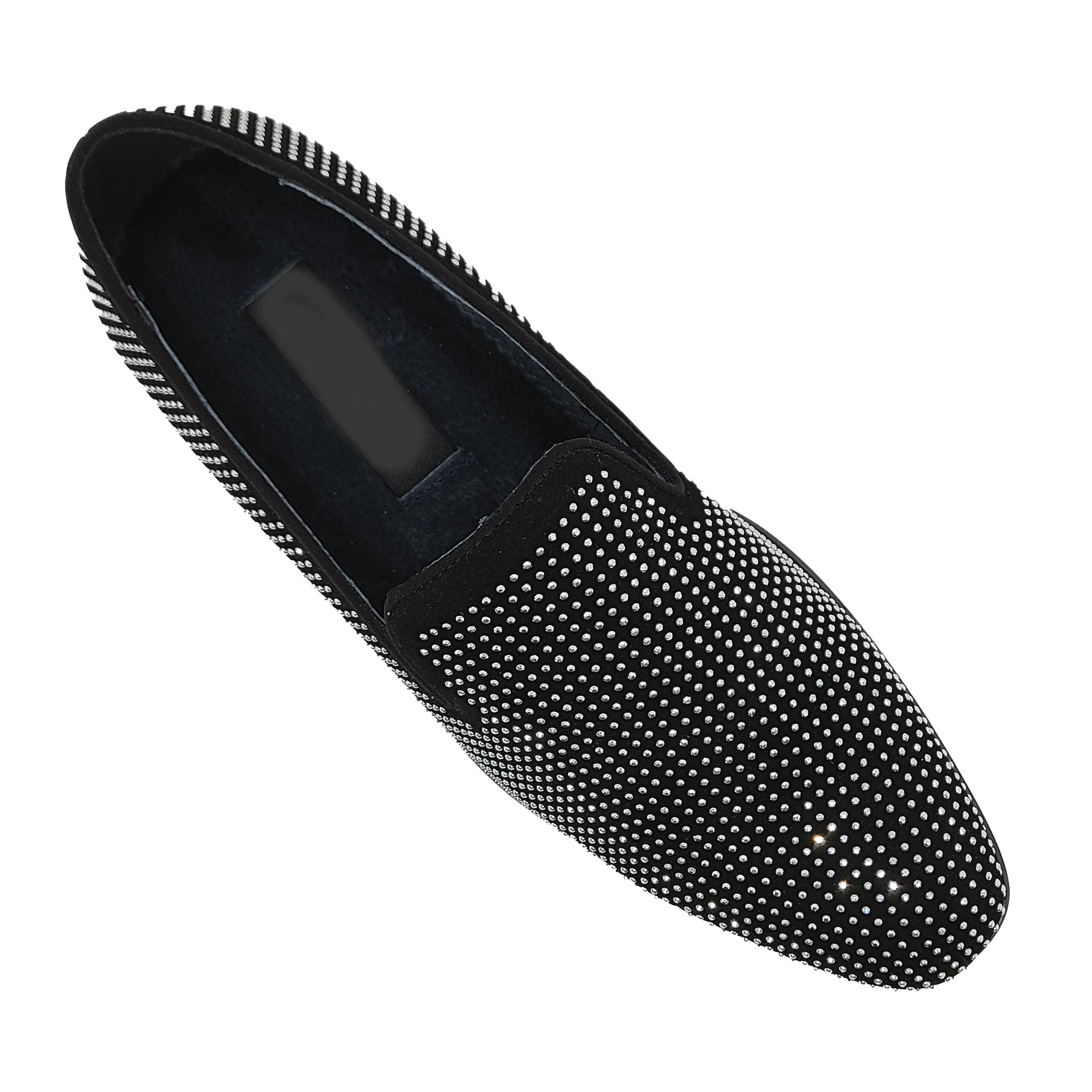 Cool Trio Black Studded Men’s Loafers - Fashion Slip-On Size 41 Suede Studded Slip On Loafers main image 4
