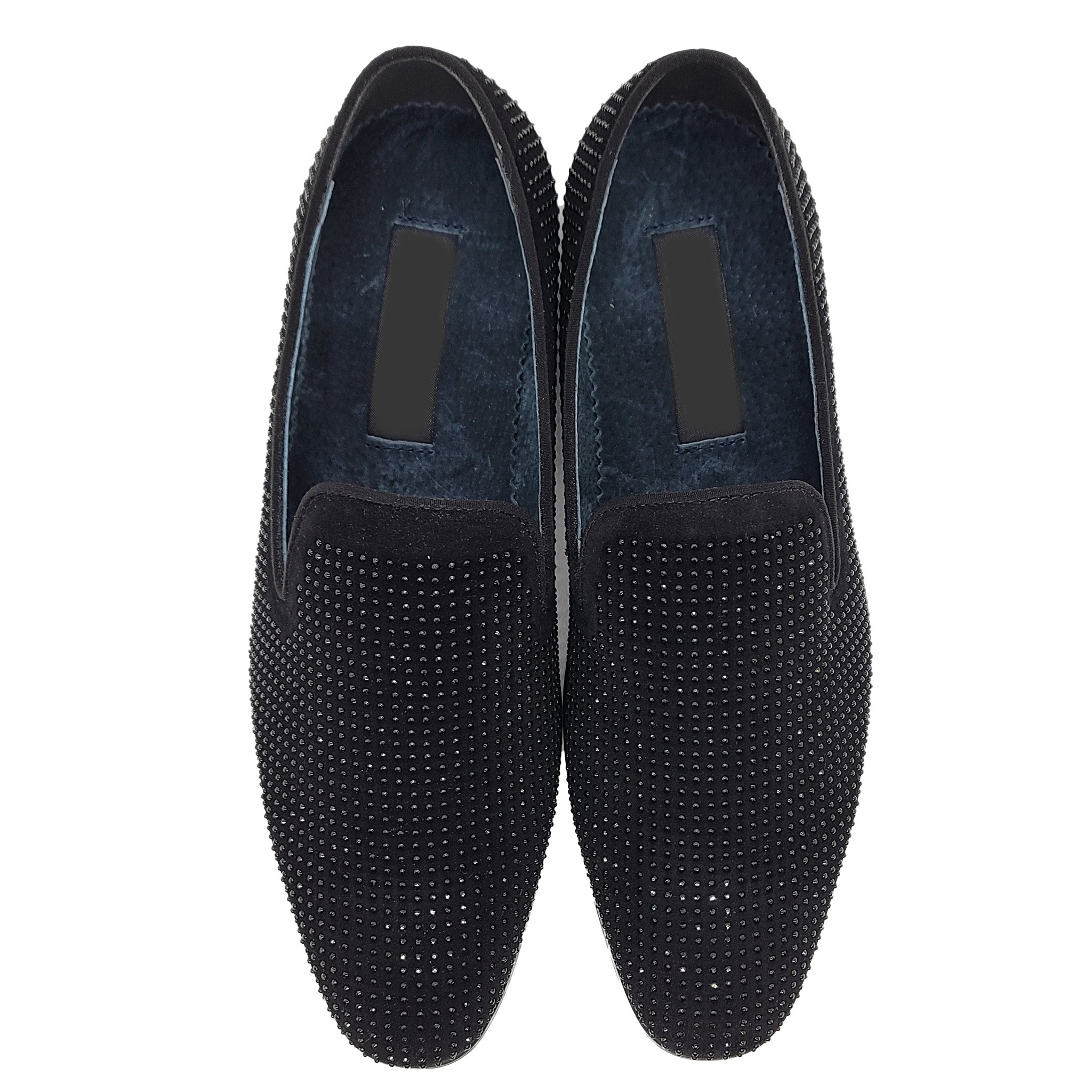 Black Crystal Studded Formal Loafers