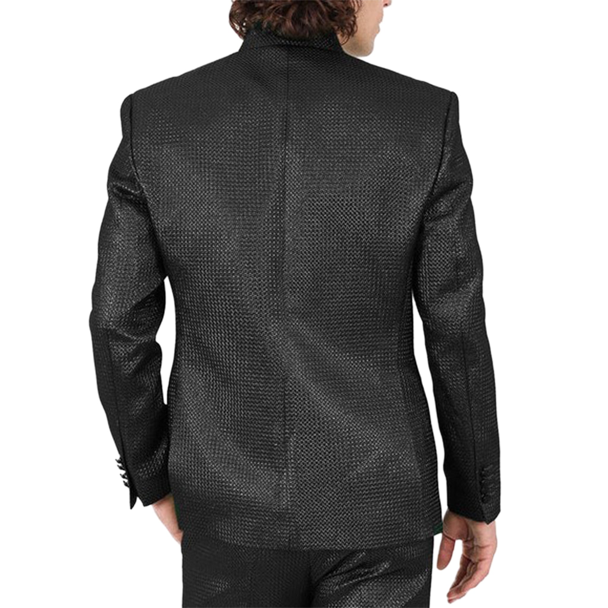 Black Mandarin Collar Fashion Blazer