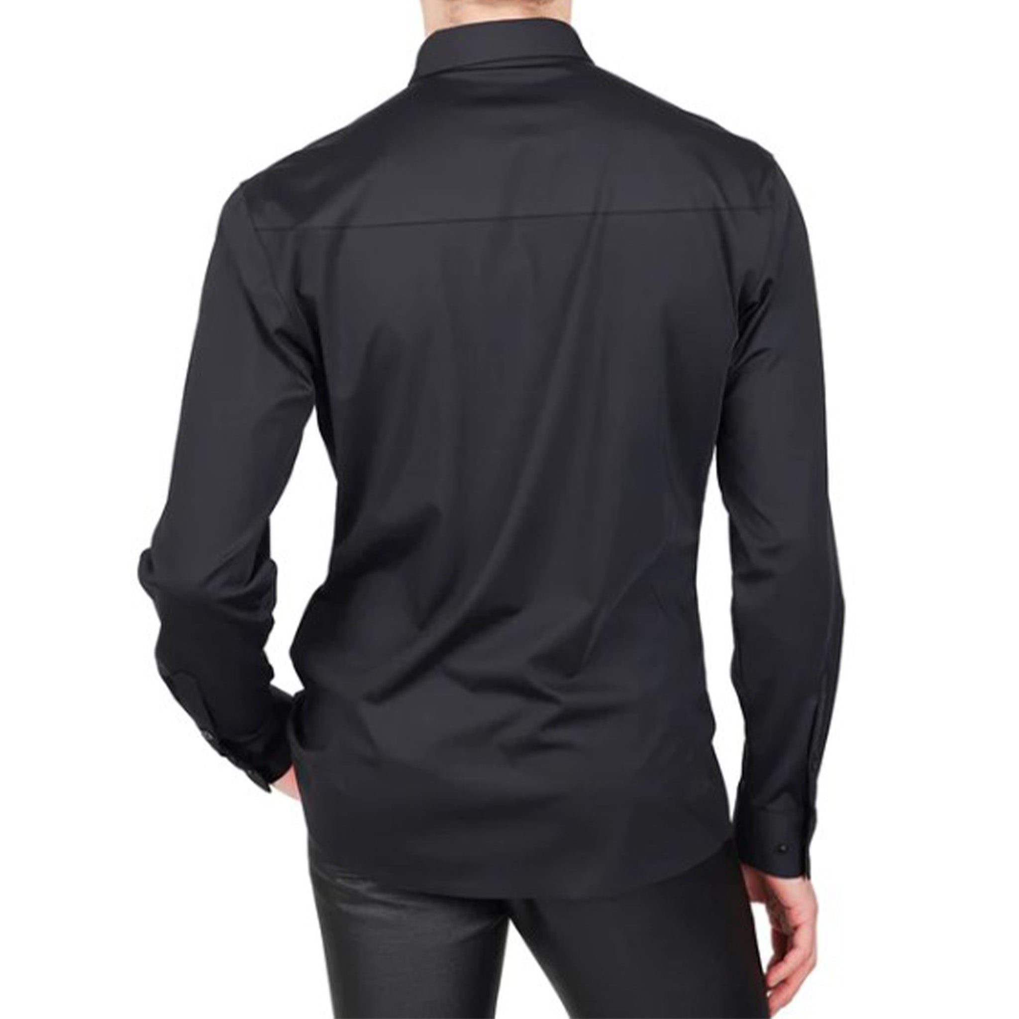 Black Slim Stretch Fashion Shirt