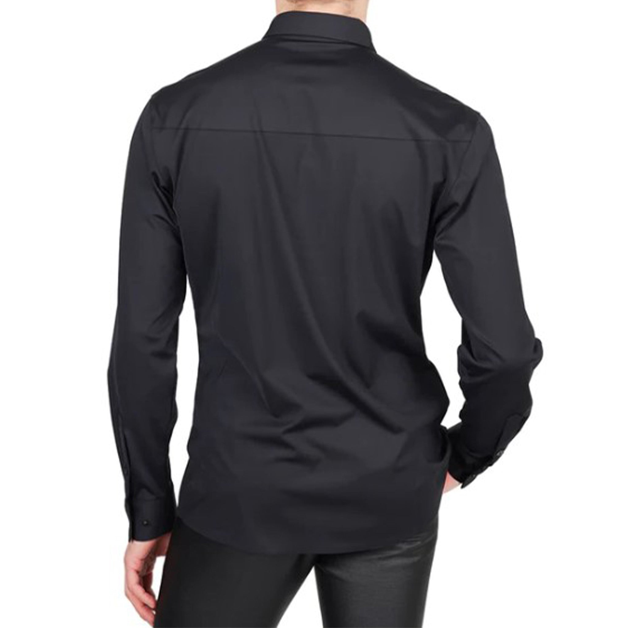 Black Slim Stretch Fashion Shirt