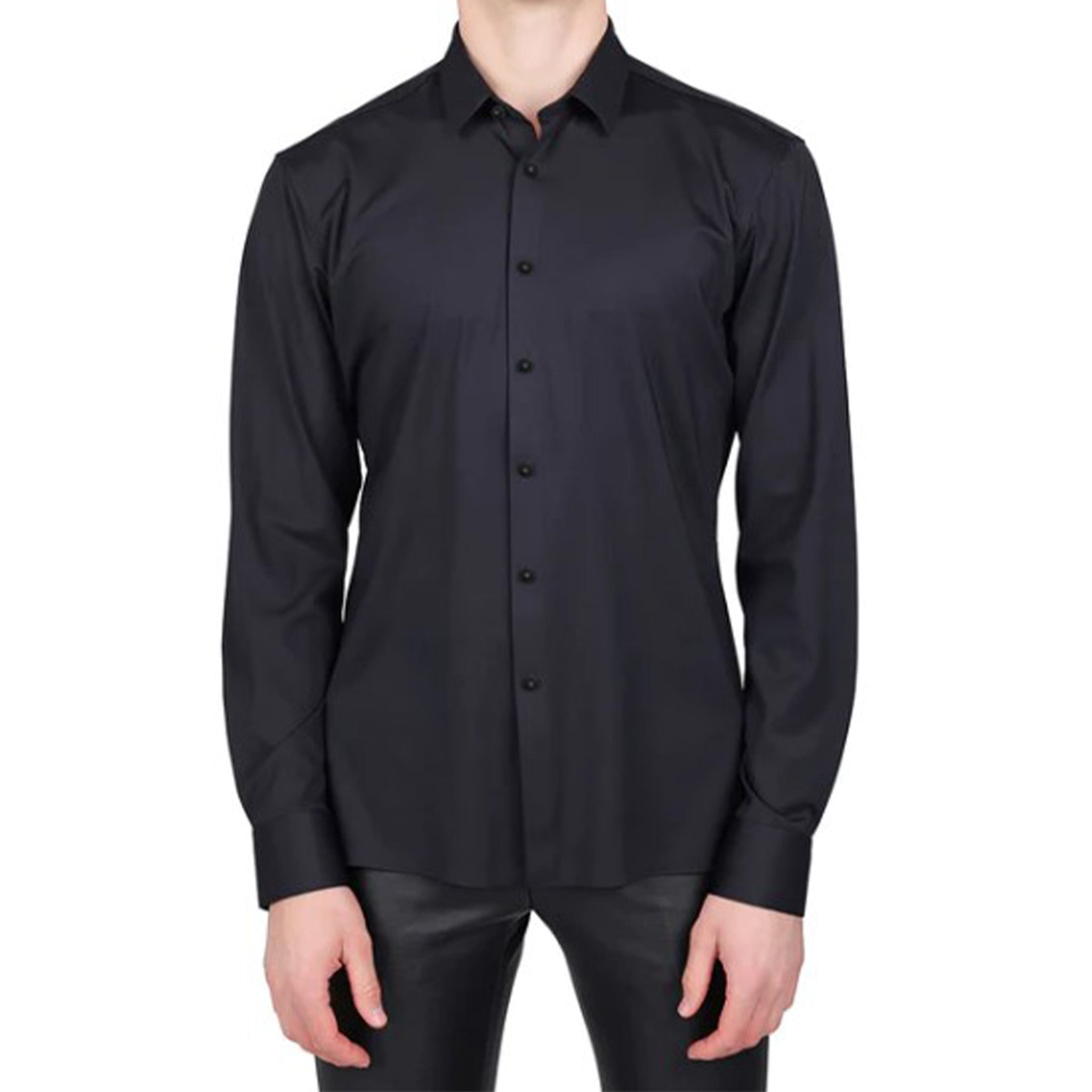 Black Slim Stretch Fashion Shirt