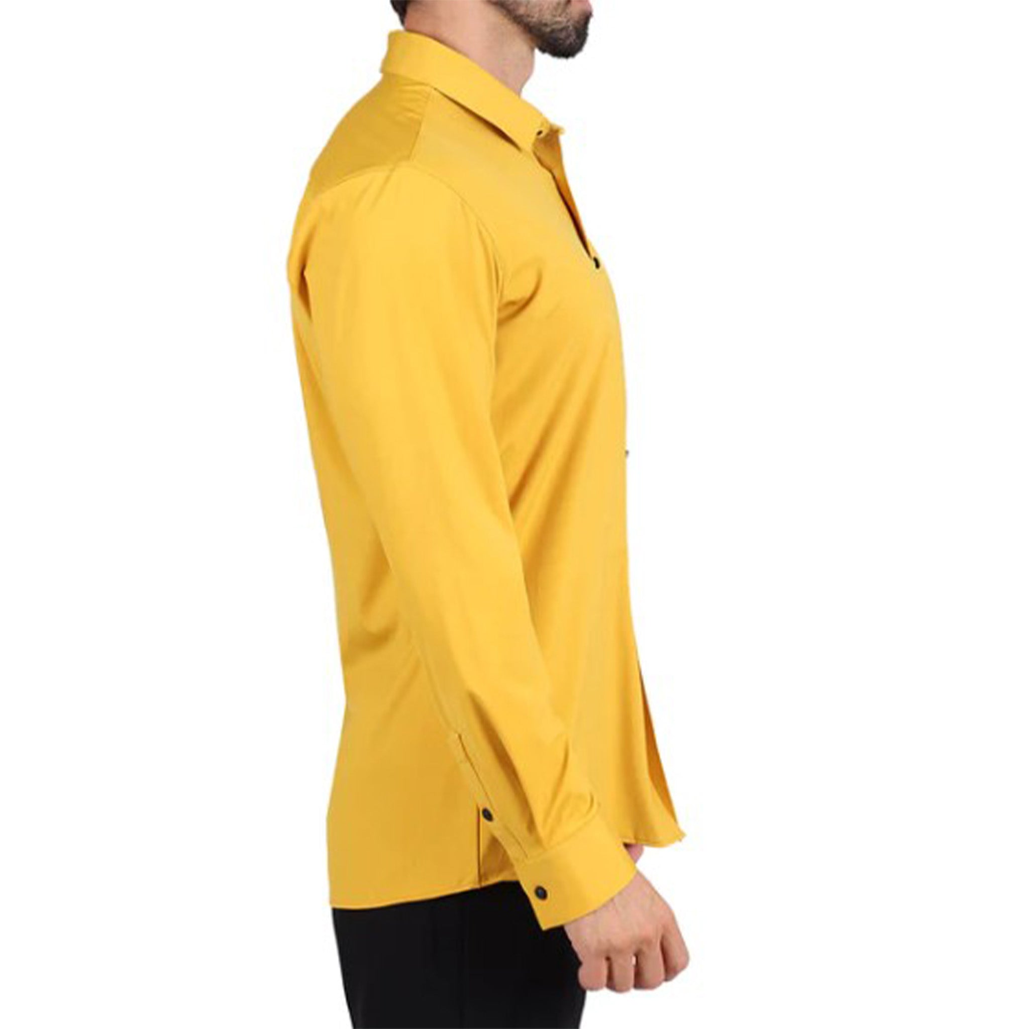 Mustard Slim Stretch Fashion Shirt