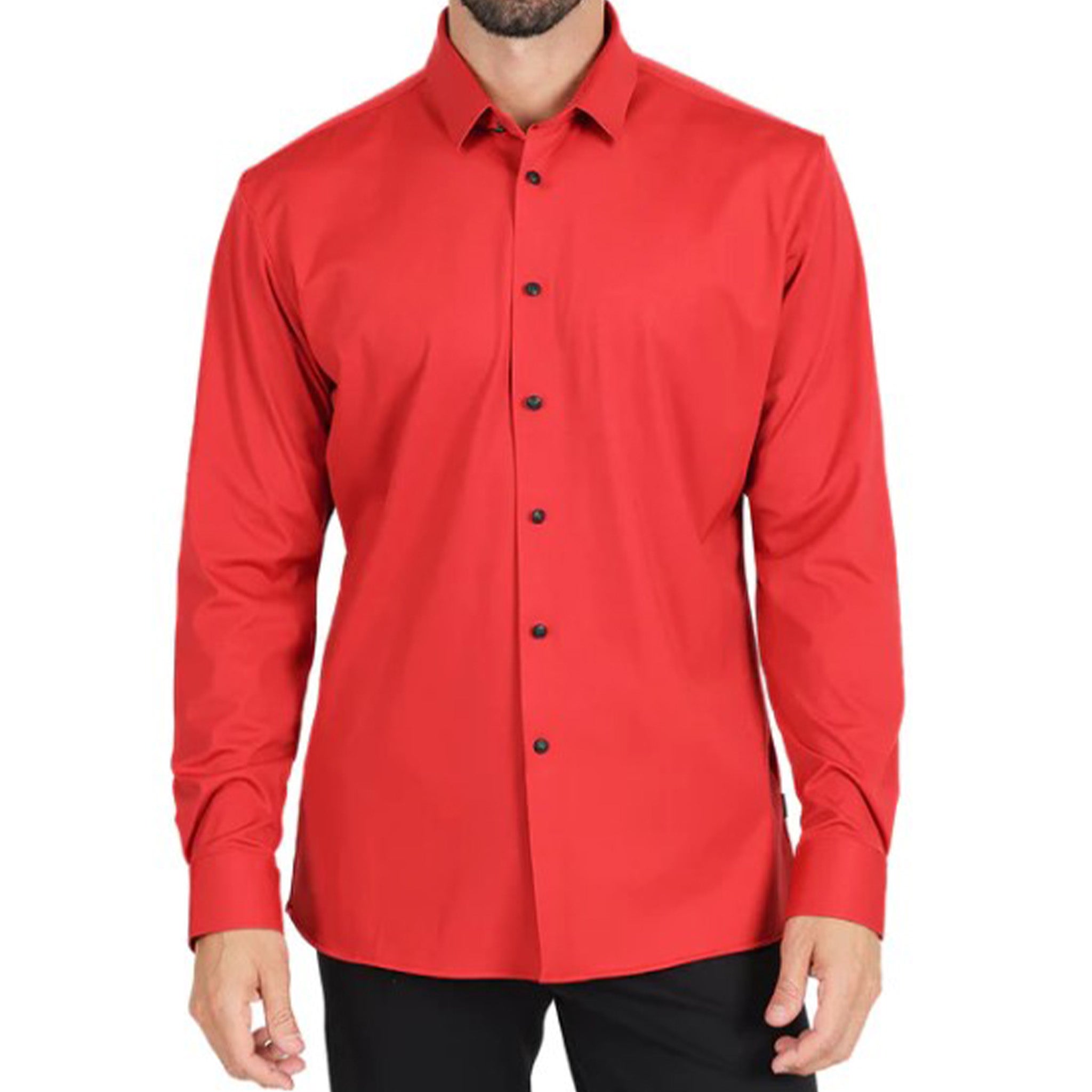 Red Slim Stretch Fashion Shirt